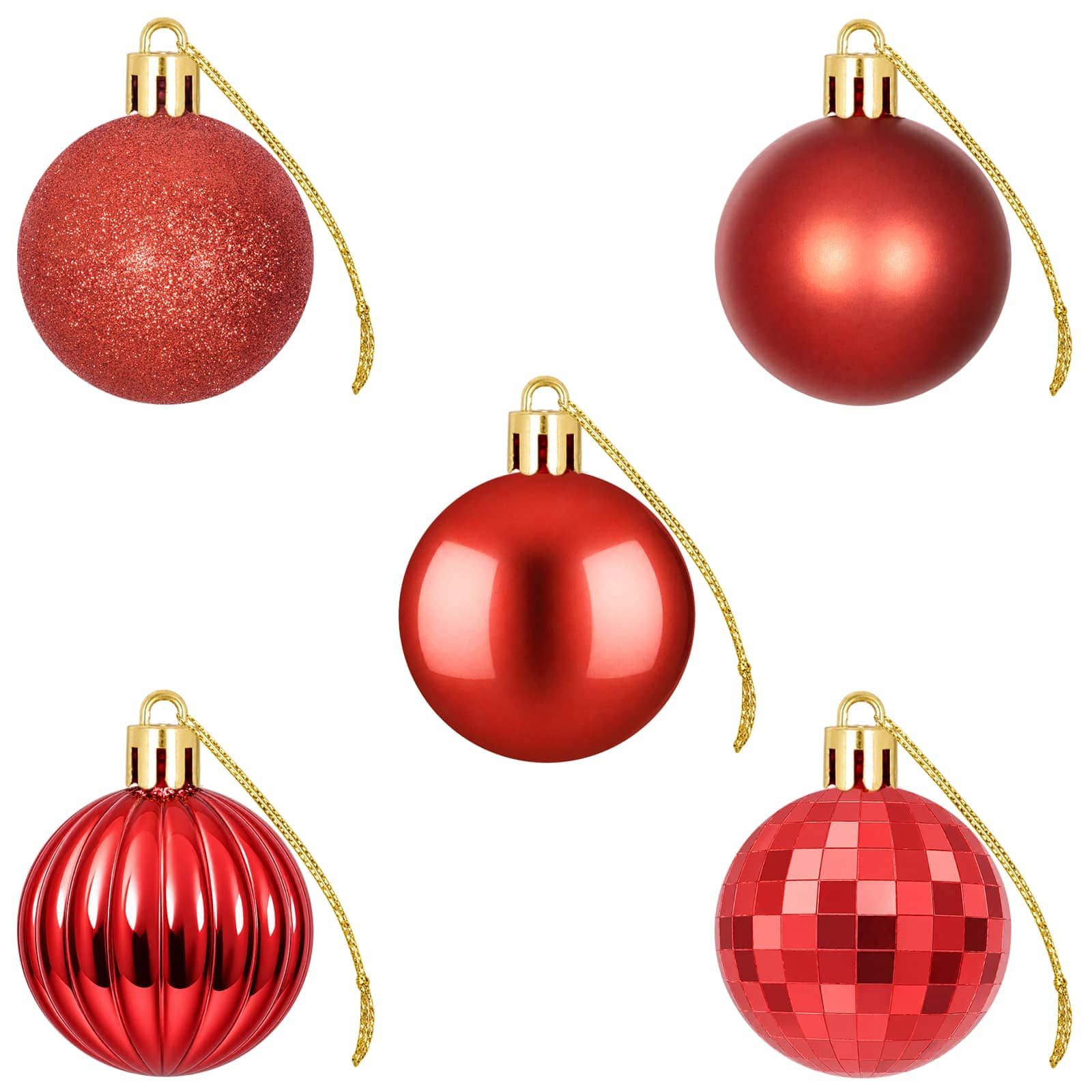 Set di Palline di Natale 100 pz Rosso 4 cm Polistirolo
