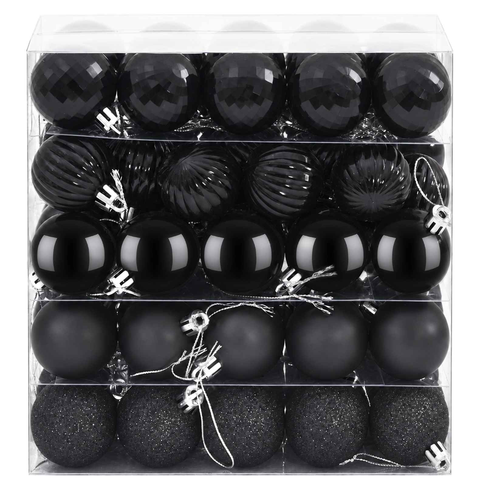 Set di Palline di Natale 100 pz Nero 4 cm Polistirolo