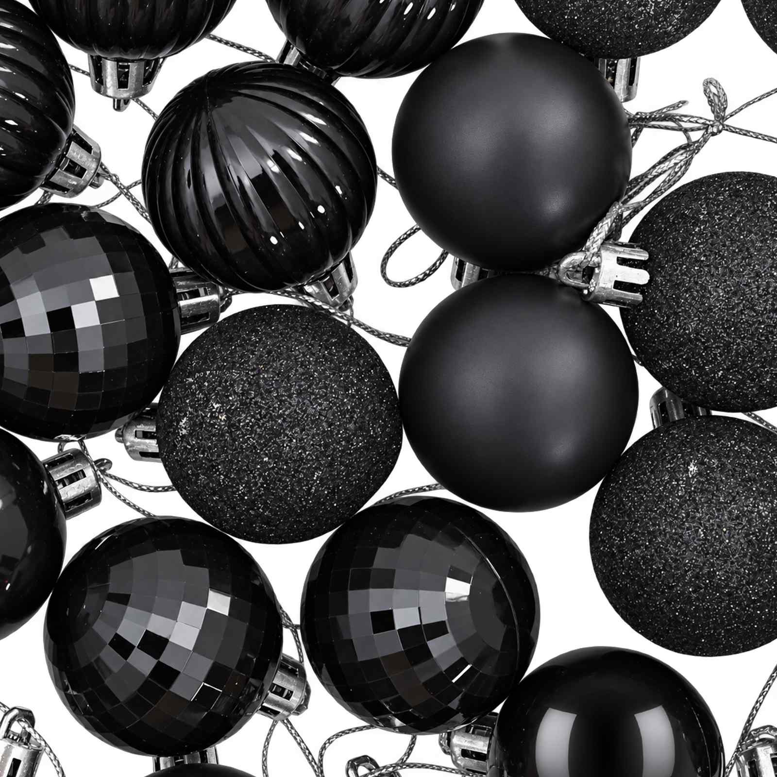 Set di Palline di Natale 100 pz Nero 4 cm Polistirolo