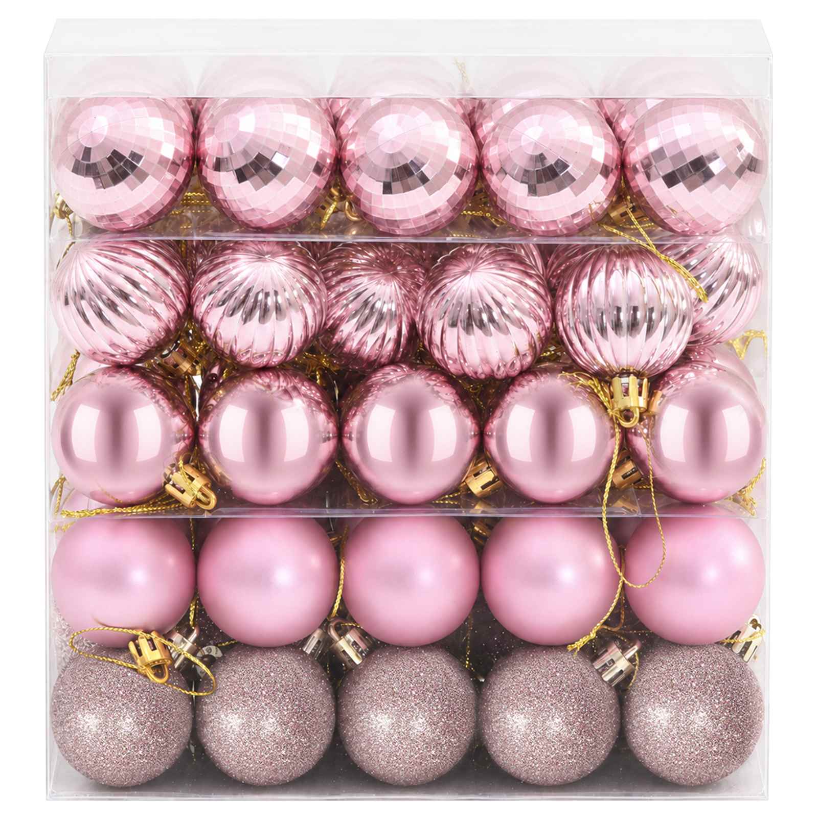 Set di Palline di Natale 100 pz Rosa 4 cm Polistirolo