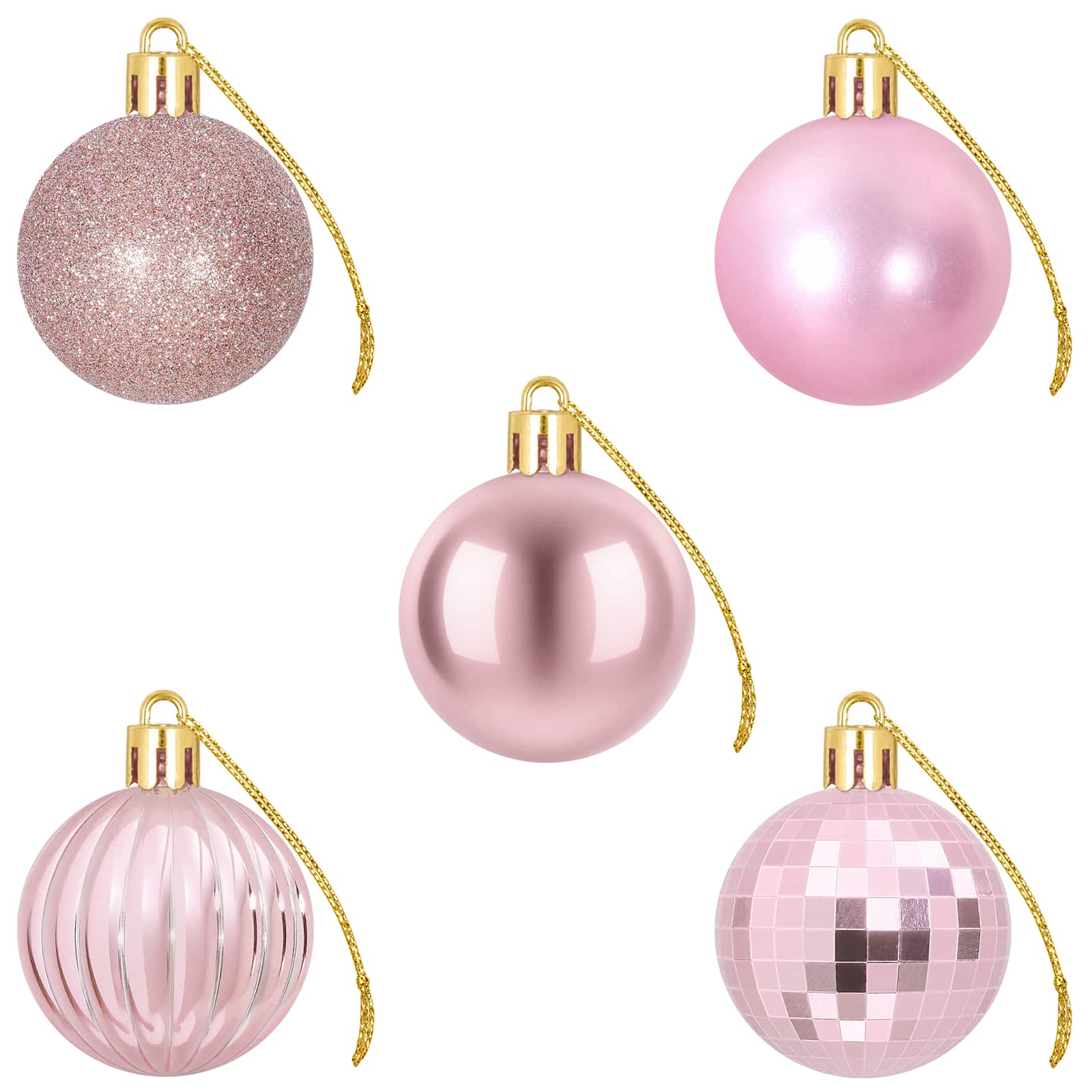 Set di Palline di Natale 100 pz Rosa 4 cm Polistirolo