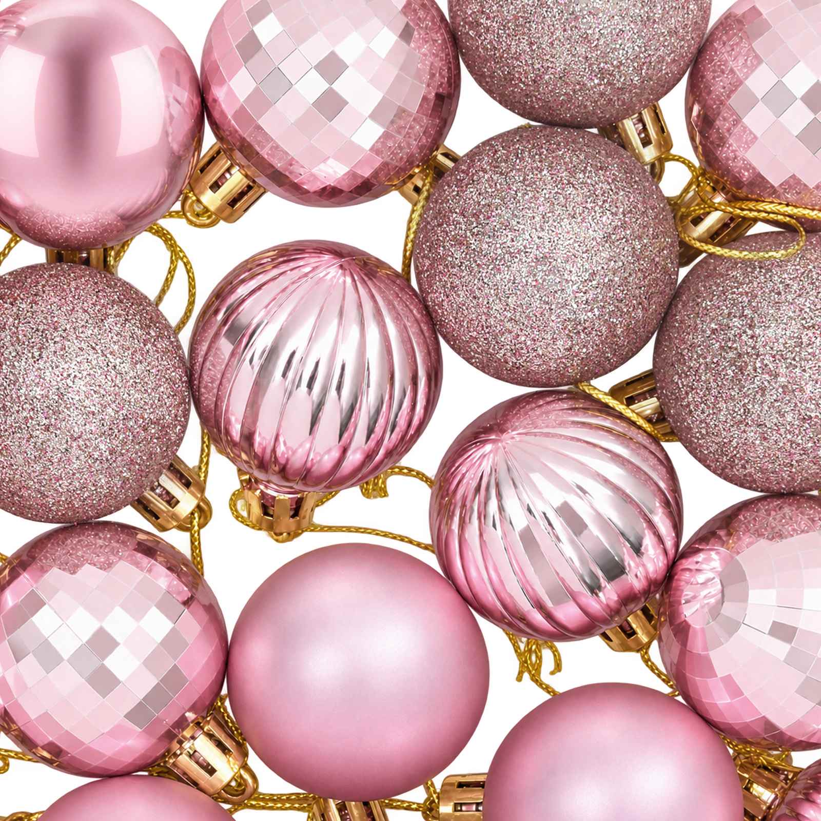 Set di Palline di Natale 100 pz Rosa 4 cm Polistirolo
