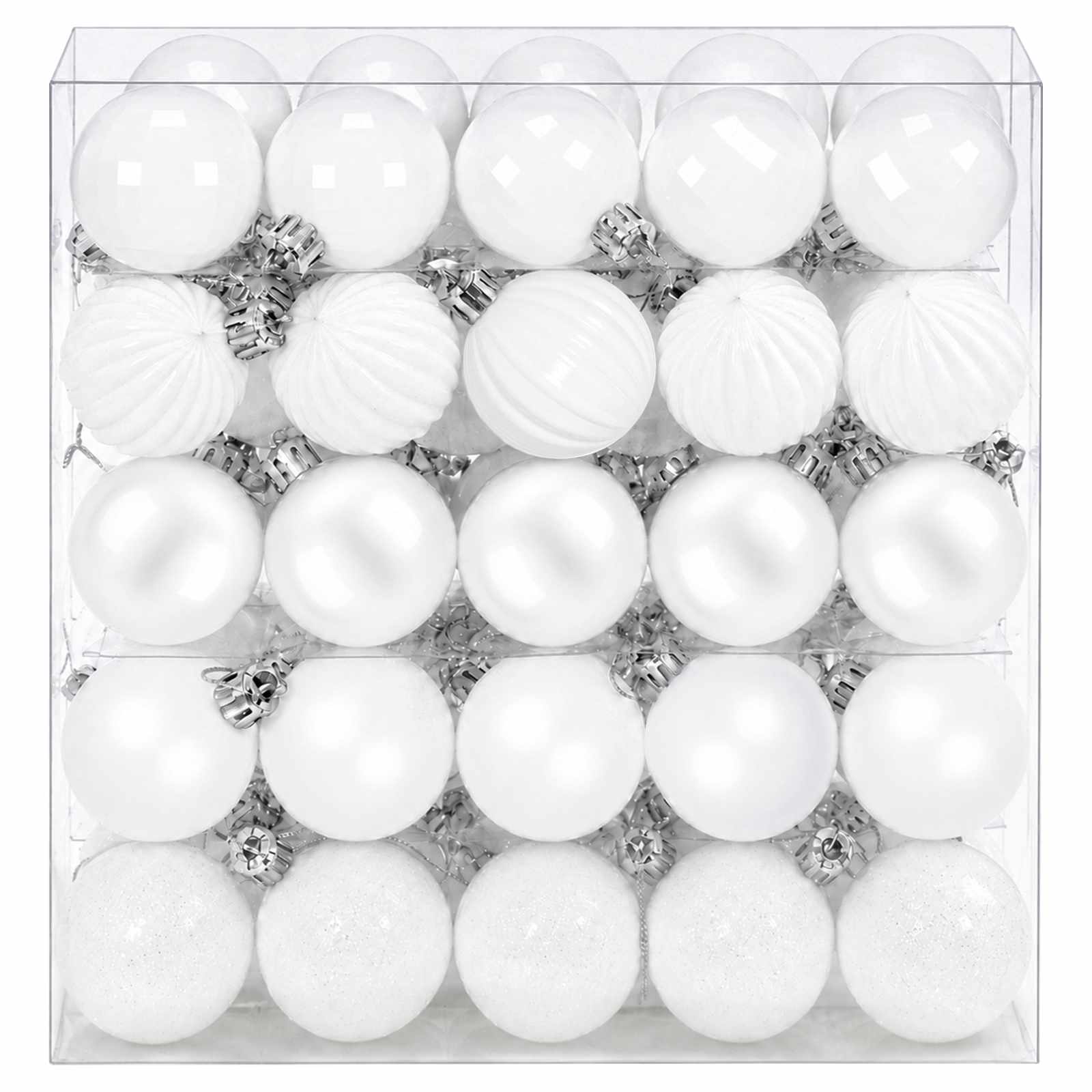 Set di Palline di Natale 100 pz Bianco 4 cm Polistirolo