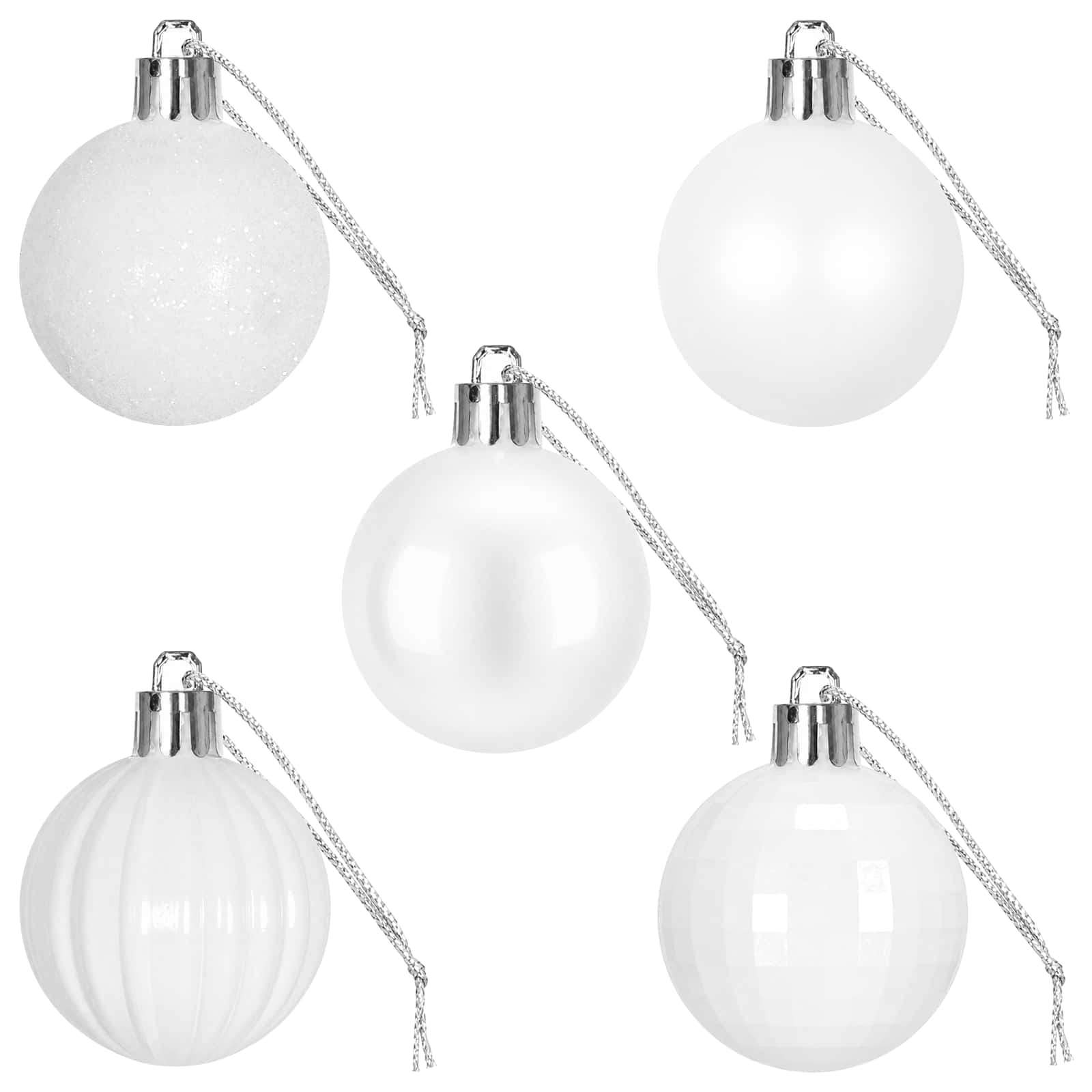 Set di Palline di Natale 100 pz Bianco 4 cm Polistirolo
