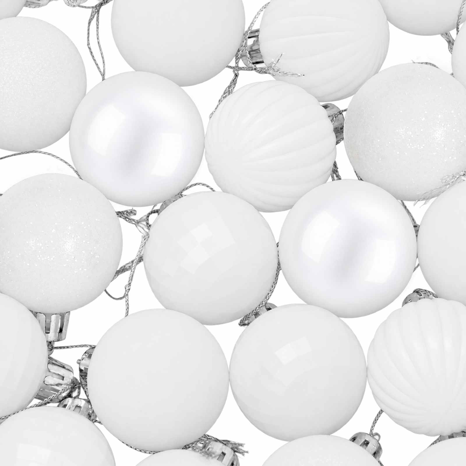 Set di Palline di Natale 100 pz Bianco 4 cm Polistirolo