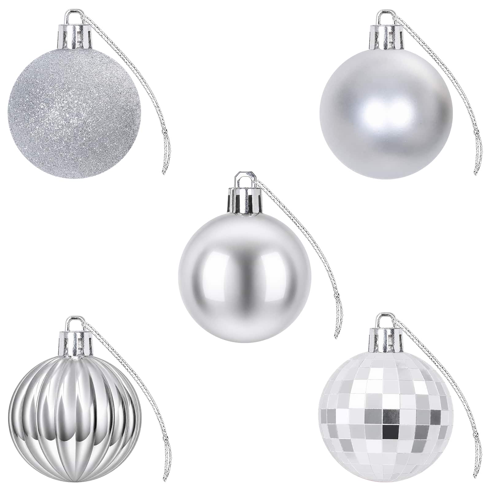 Set di Palline di Natale 100 pz Argento 4 cm Polistirolo