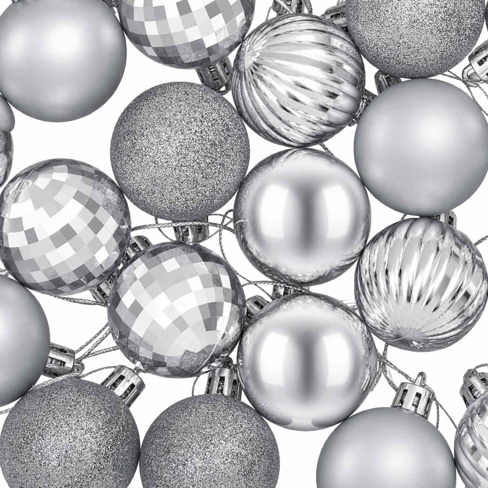 Set di Palline di Natale 100 pz Argento 4 cm Polistirolo
