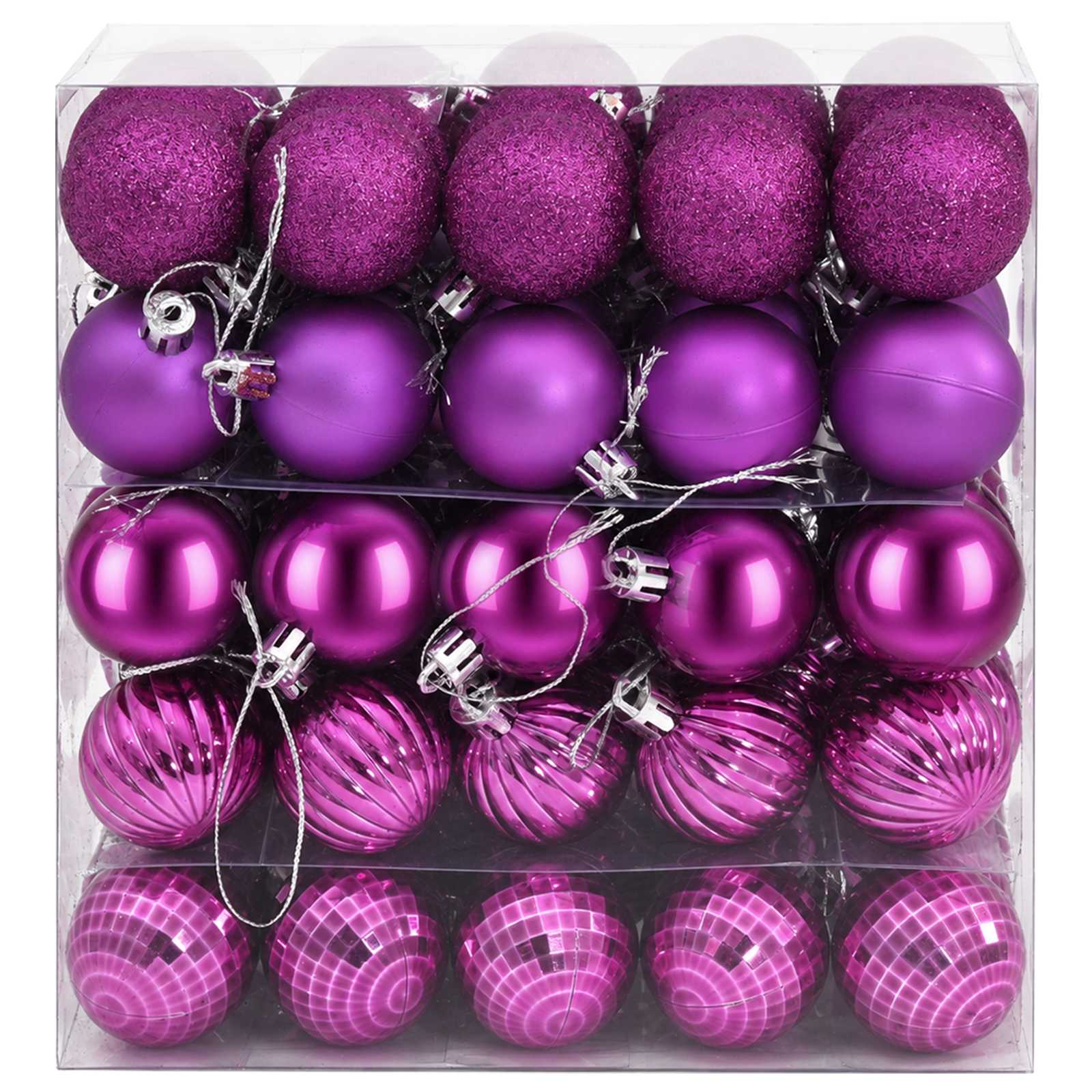 Set di Palline di Natale 100 pz Lillà 4 cm Polistirolo