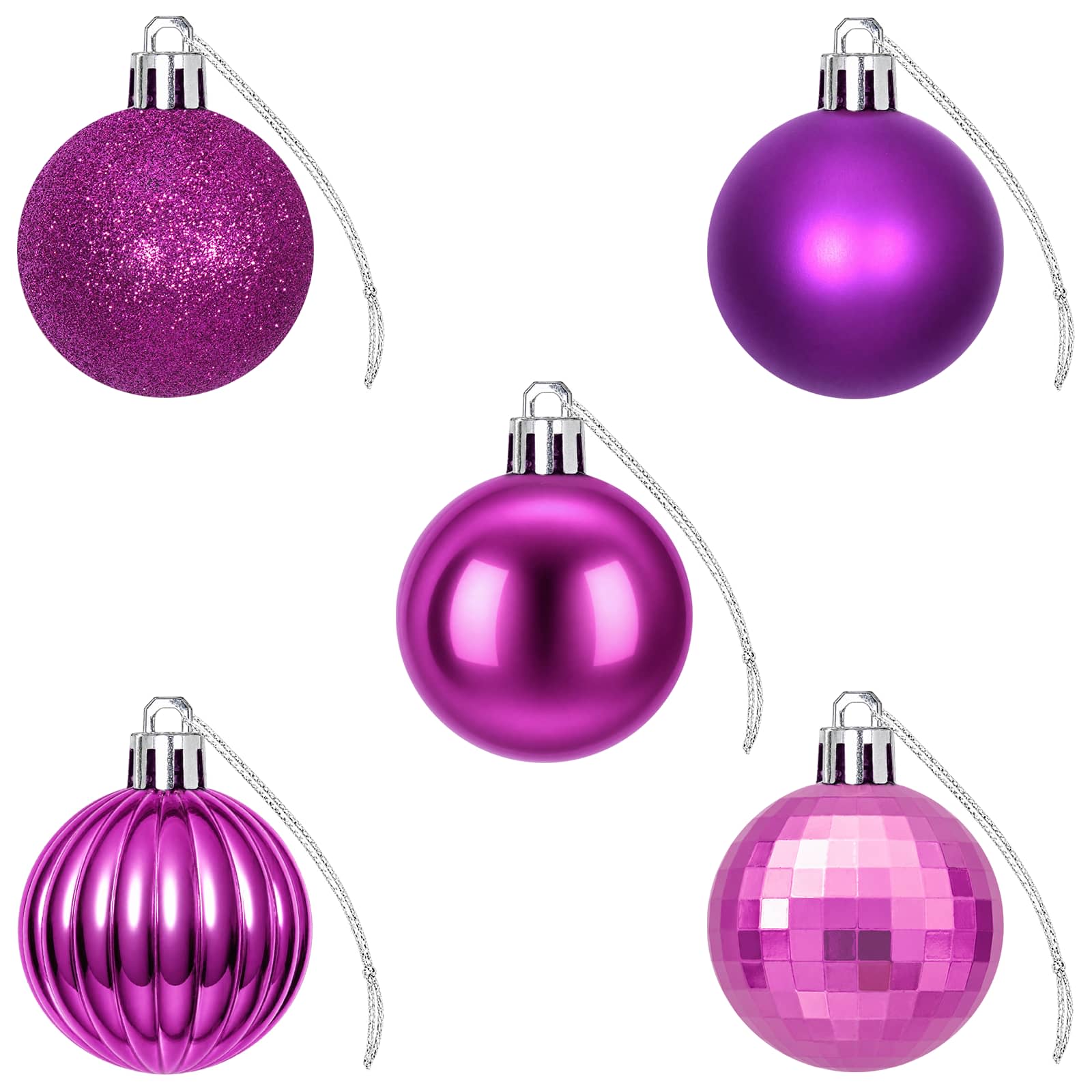 Set di Palline di Natale 100 pz Lillà 4 cm Polistirolo