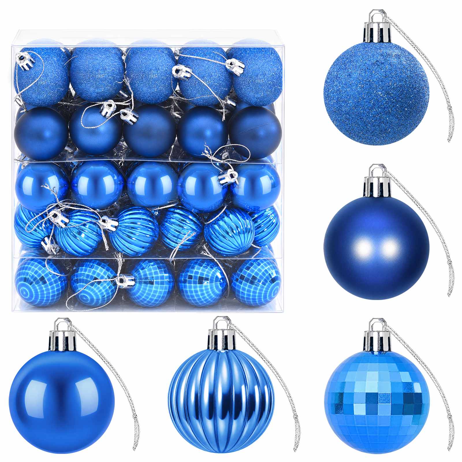 Set di Palline di Natale 100 pz Blu 4 cm Polistirolo