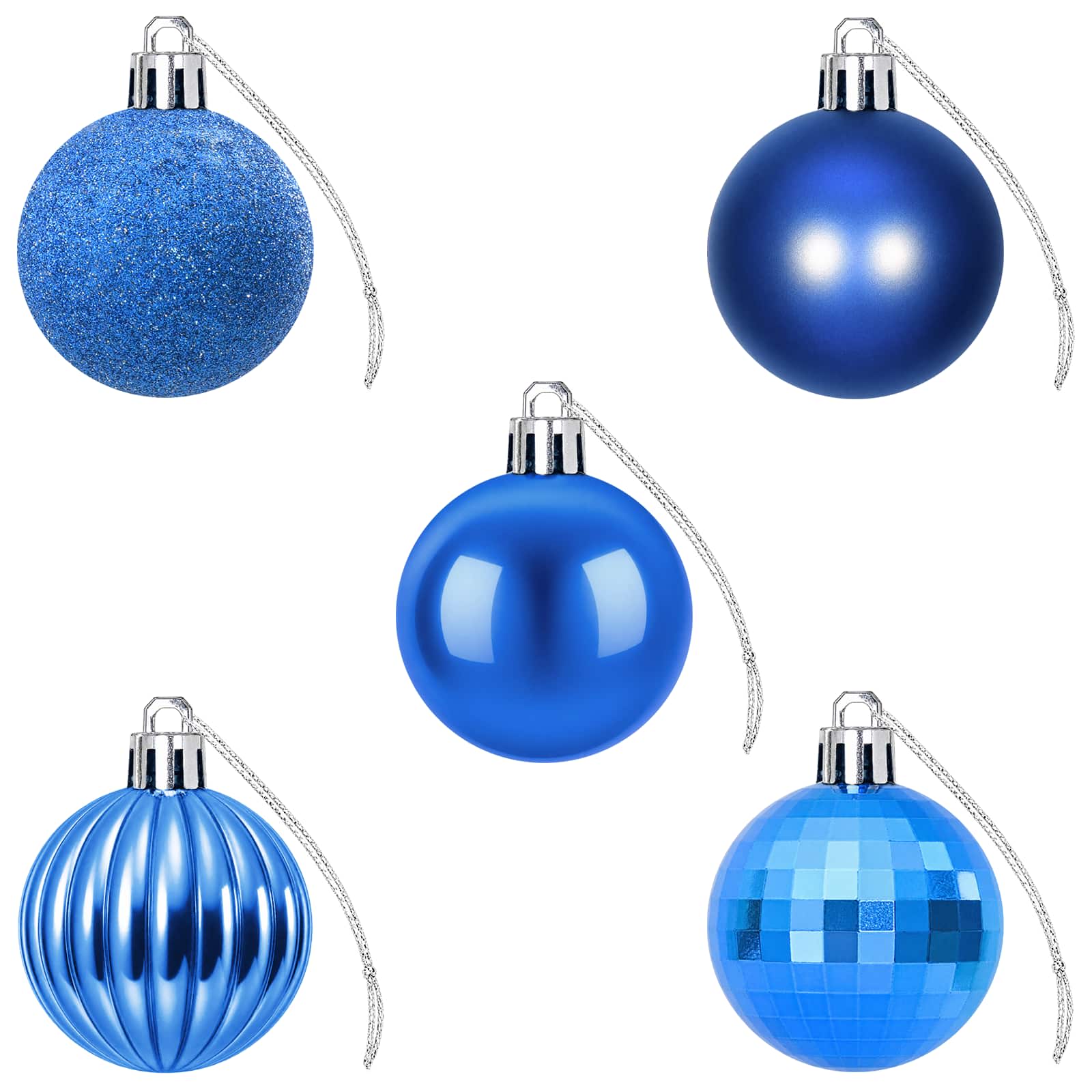 Set di Palline di Natale 100 pz Blu 4 cm Polistirolo