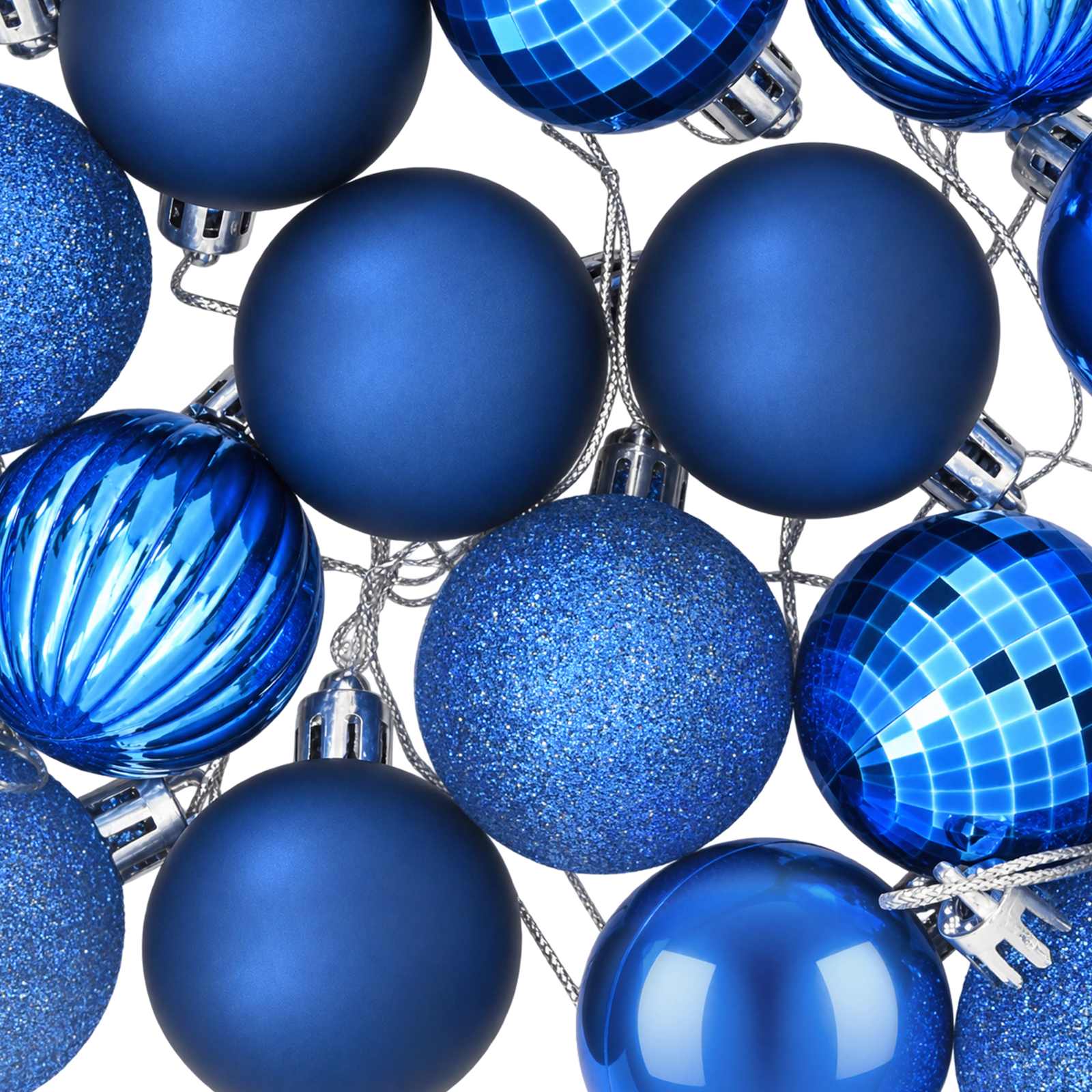Set di Palline di Natale 100 pz Blu 4 cm Polistirolo