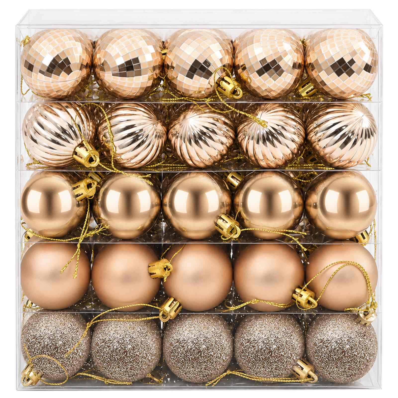 Set di Palline di Natale 100 pz Oro rosa 4 cm Polistirolo