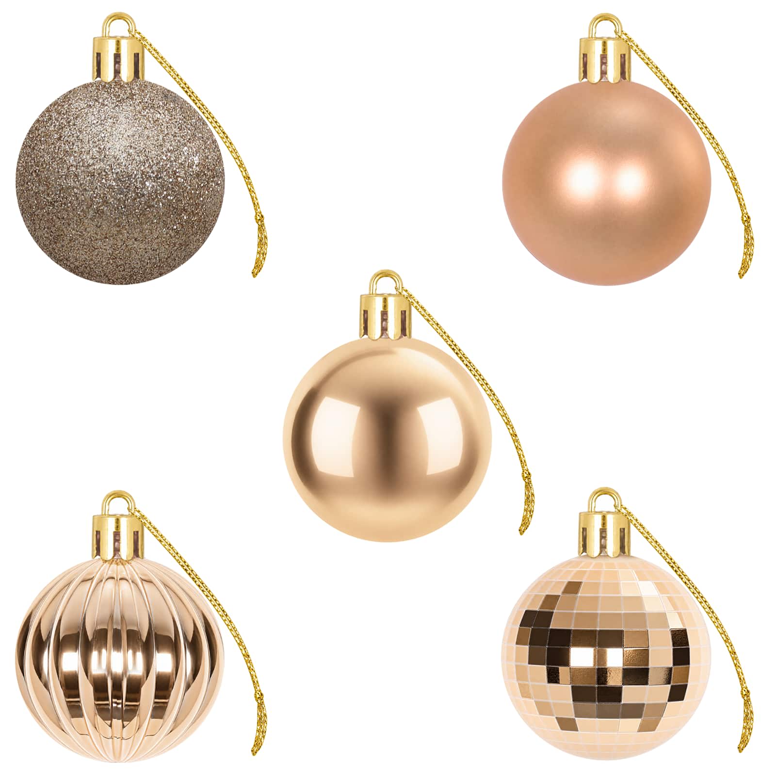 Set di Palline di Natale 100 pz Oro rosa 4 cm Polistirolo