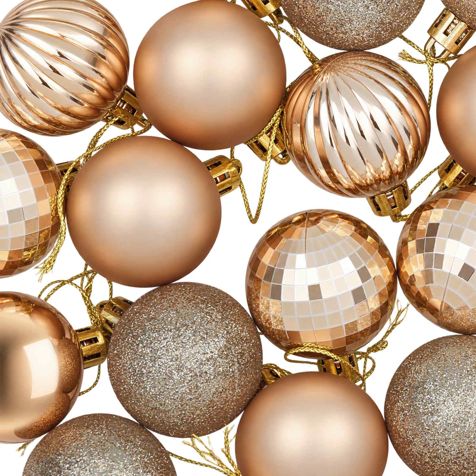 Set di Palline di Natale 100 pz Oro rosa 4 cm Polistirolo