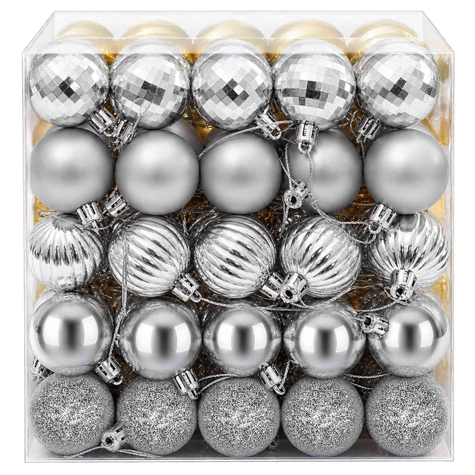 Set di Palline di Natale 100 pz Argento e oro 4 cm Polistirolo