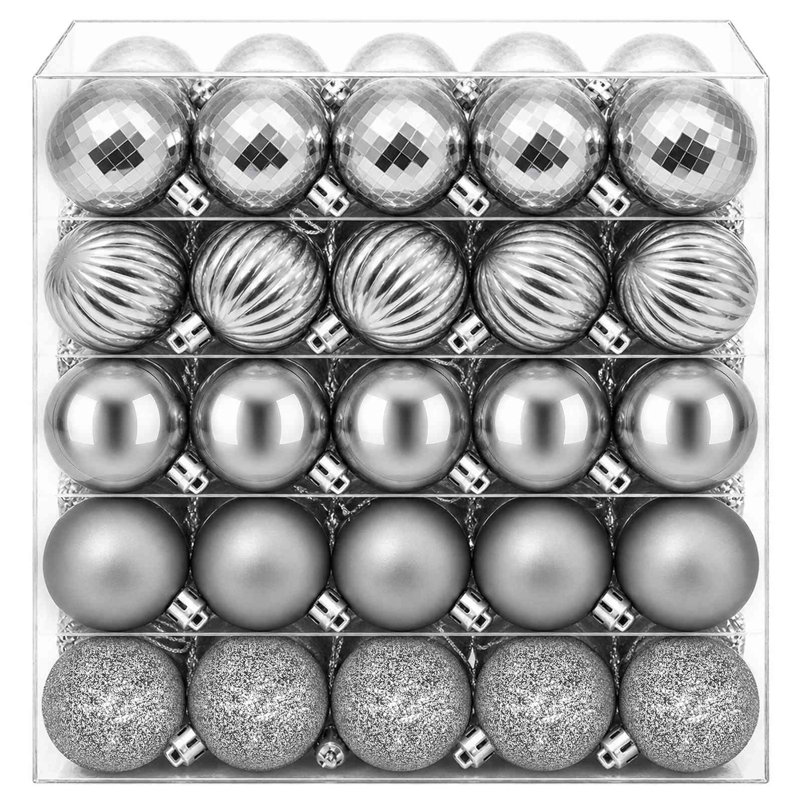 Set di Palline di Natale 100 pz Grigio 4 cm Polistirolo