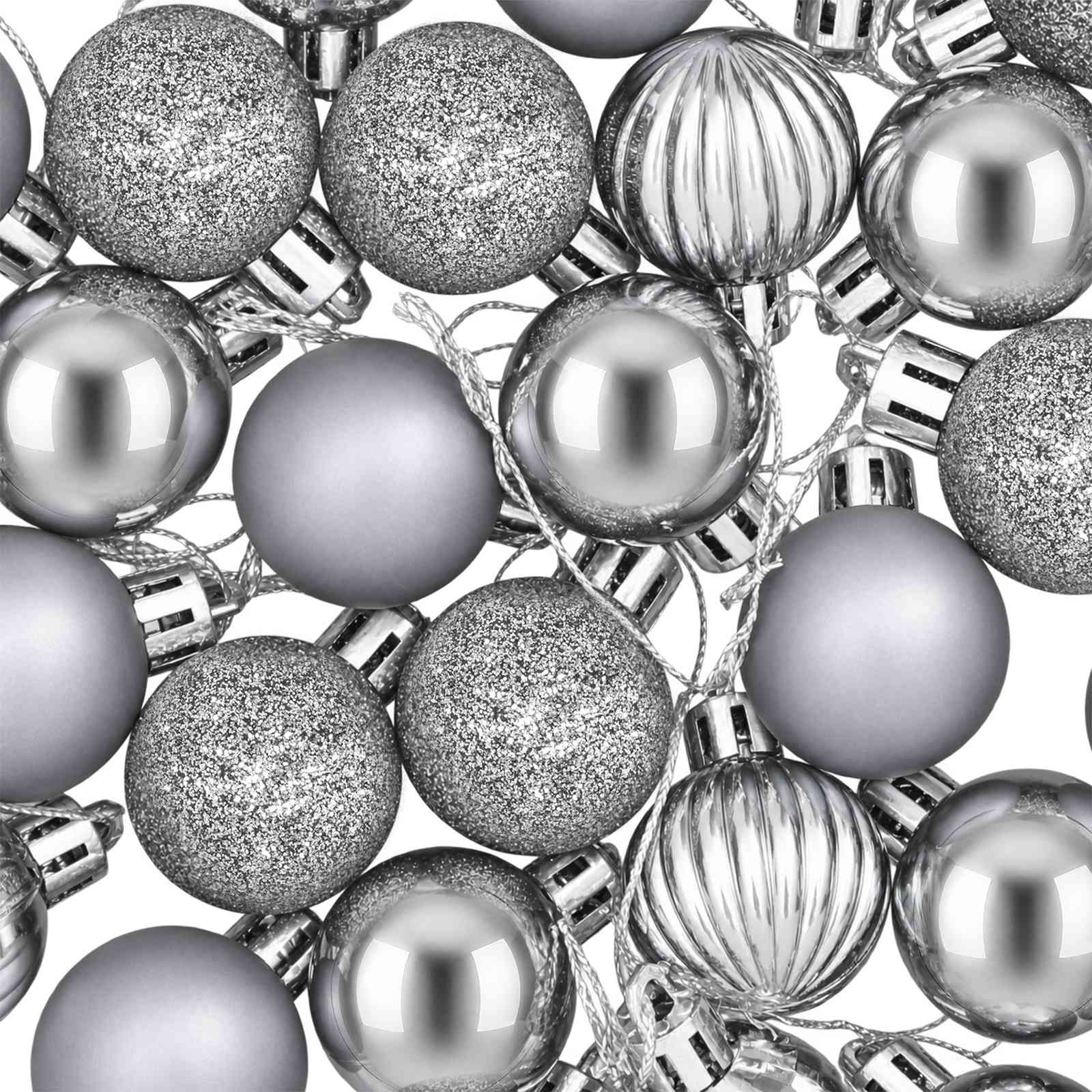 Set di Palline di Natale 100 pz Grigio 4 cm Polistirolo