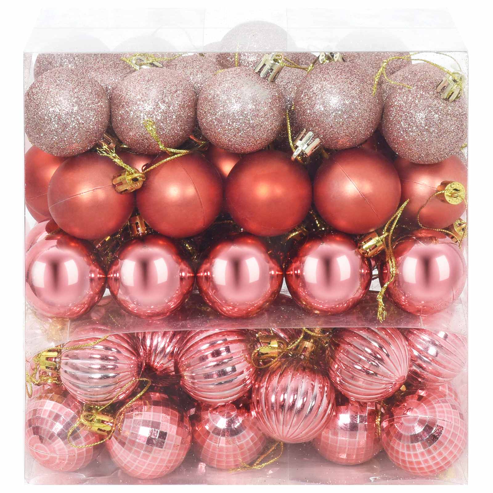 Set di Palline di Natale 100 pz Rosa e rosé 4 cm Polistirolo