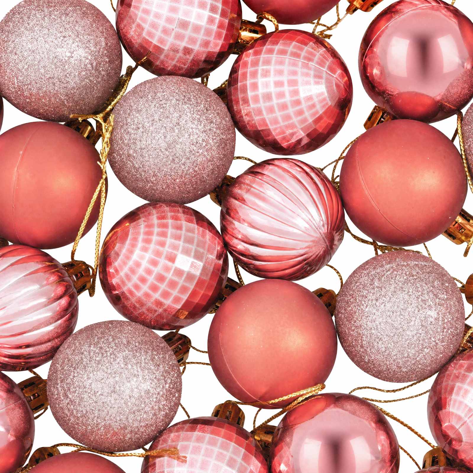 Set di Palline di Natale 100 pz Rosa e rosé 4 cm Polistirolo