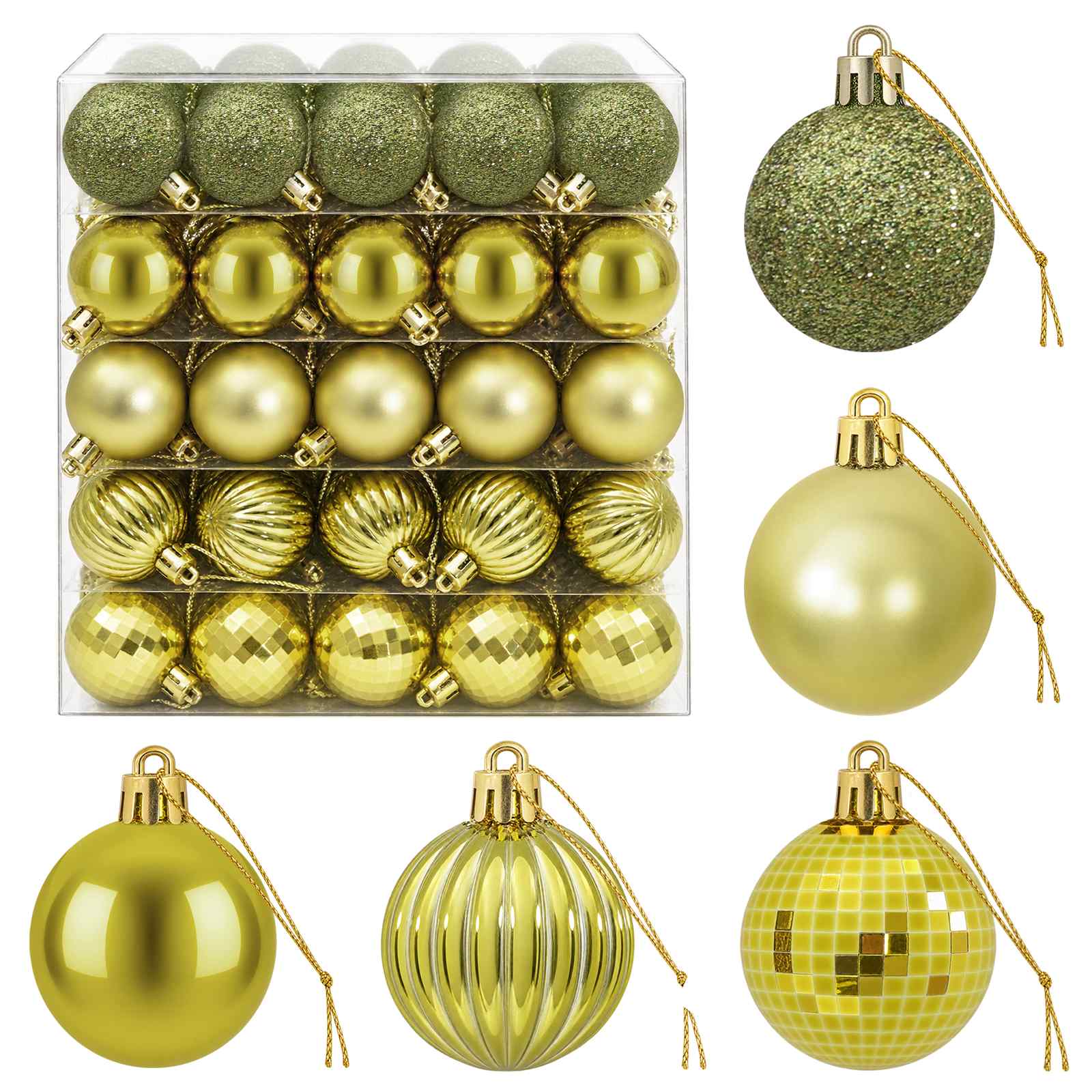 Set di Palline di Natale 100 pz Verde chiaro 4 cm Polistirolo