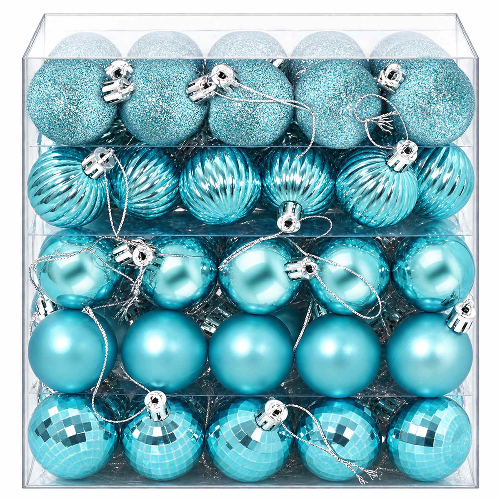 Set di Palline di Natale 100 pz Turchese 4 cm Polistirolo