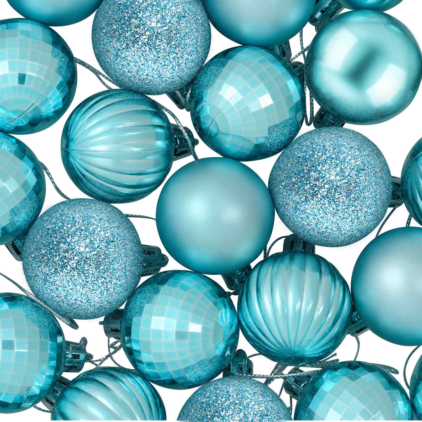 Set di Palline di Natale 100 pz Turchese 4 cm Polistirolo
