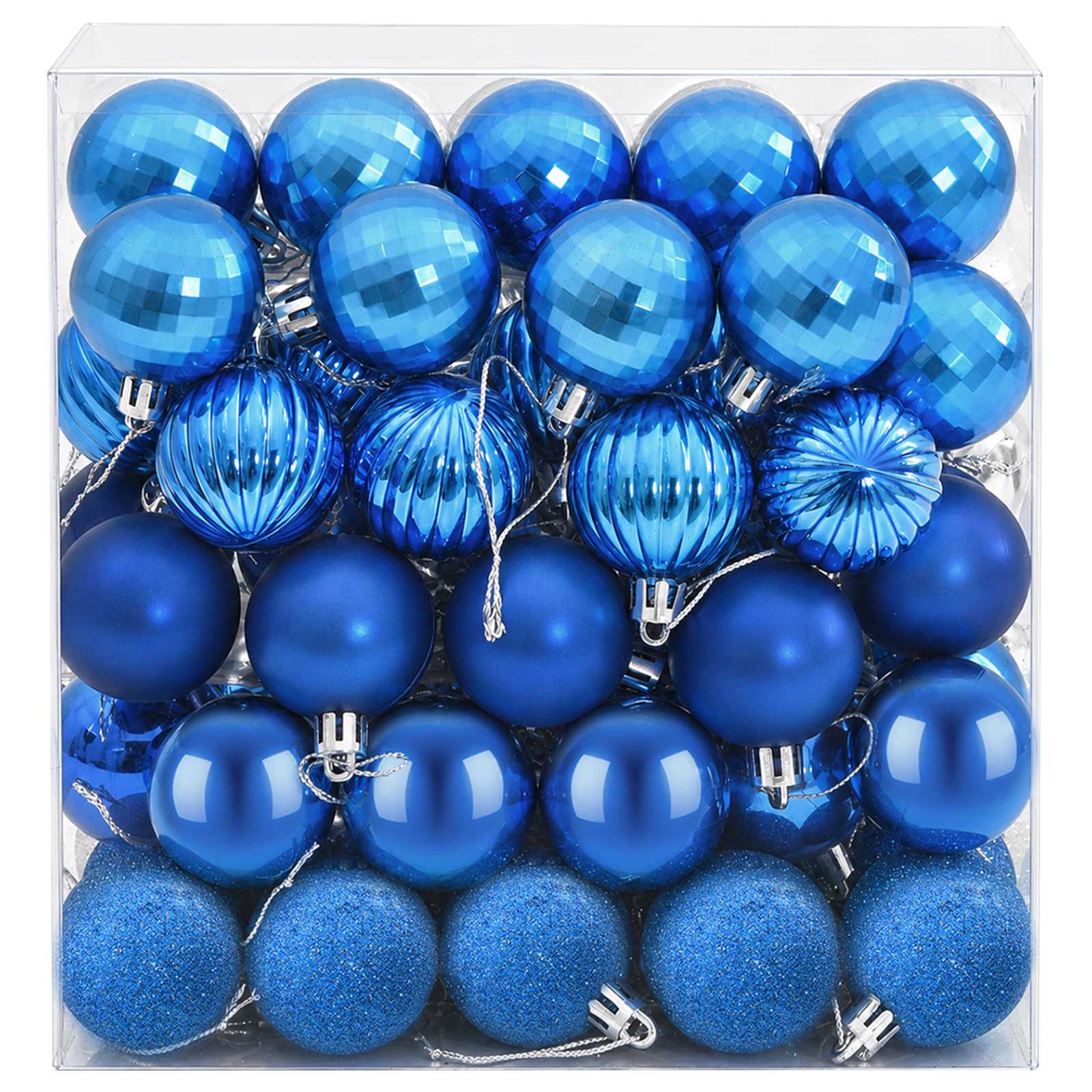 Set di Palline di Natale 100 pz Blu e argento 4 cm Polistirolo