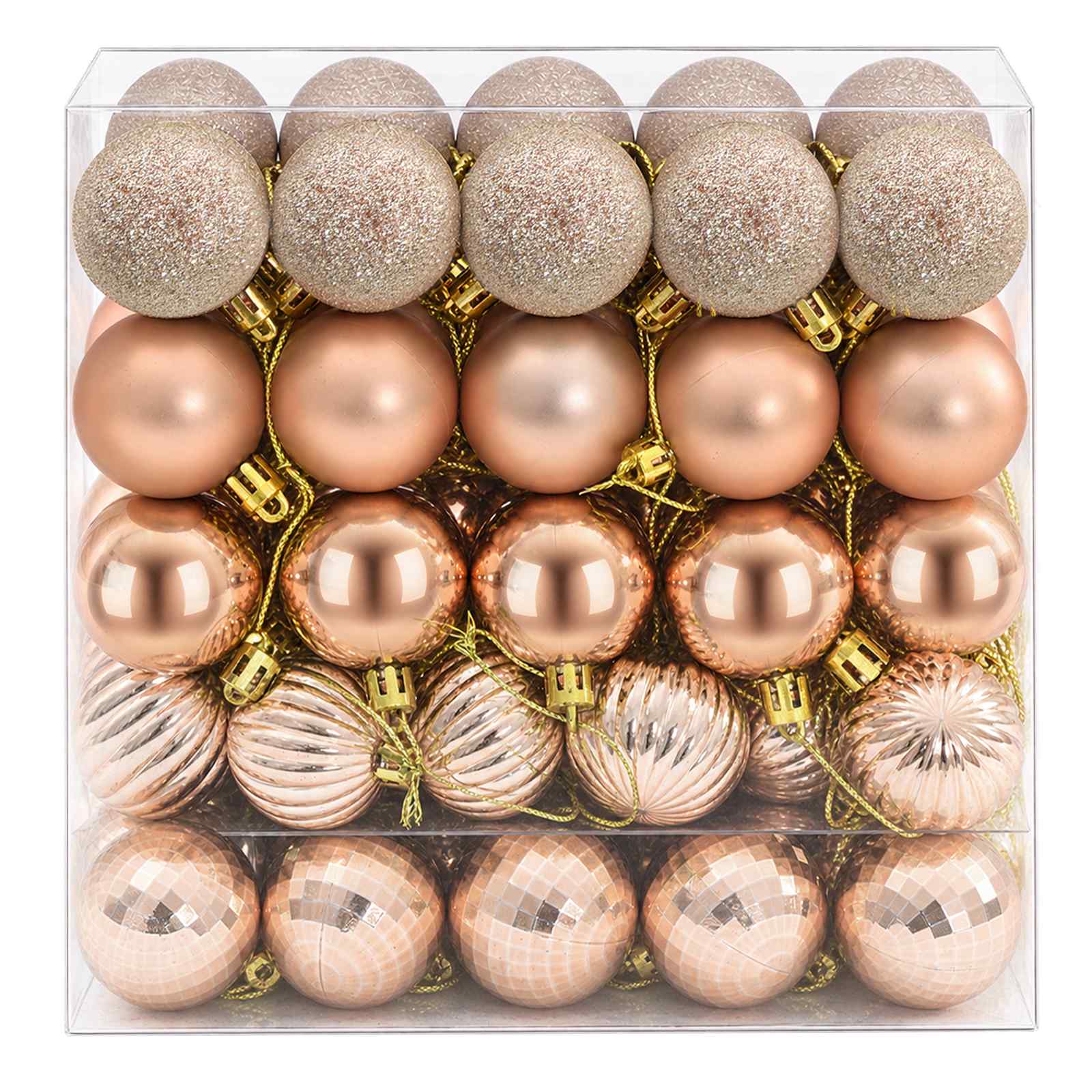 Set di Palline di Natale 100 pz Champagne e marrone 4 cm