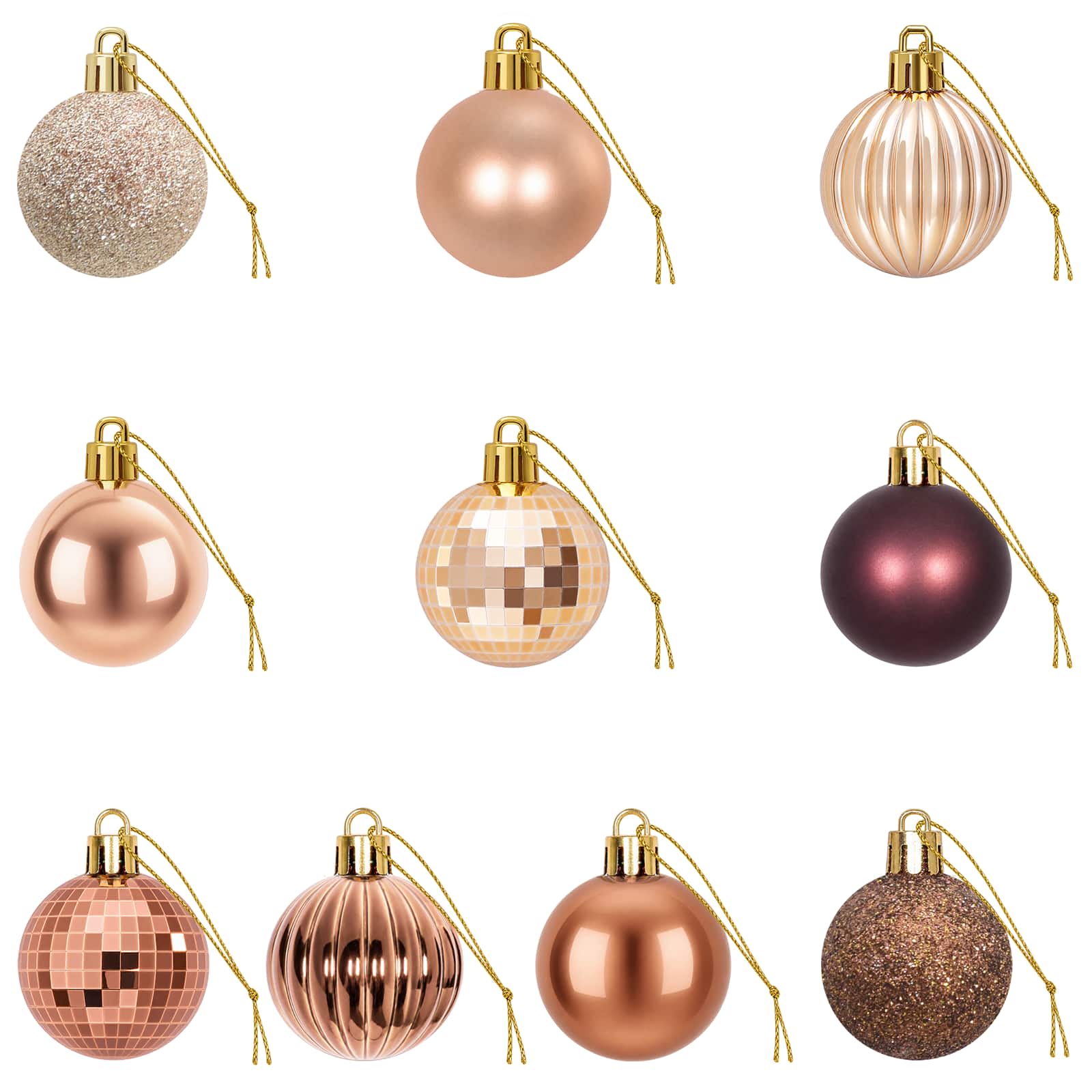 Set di Palline di Natale 100 pz Champagne e marrone 4 cm