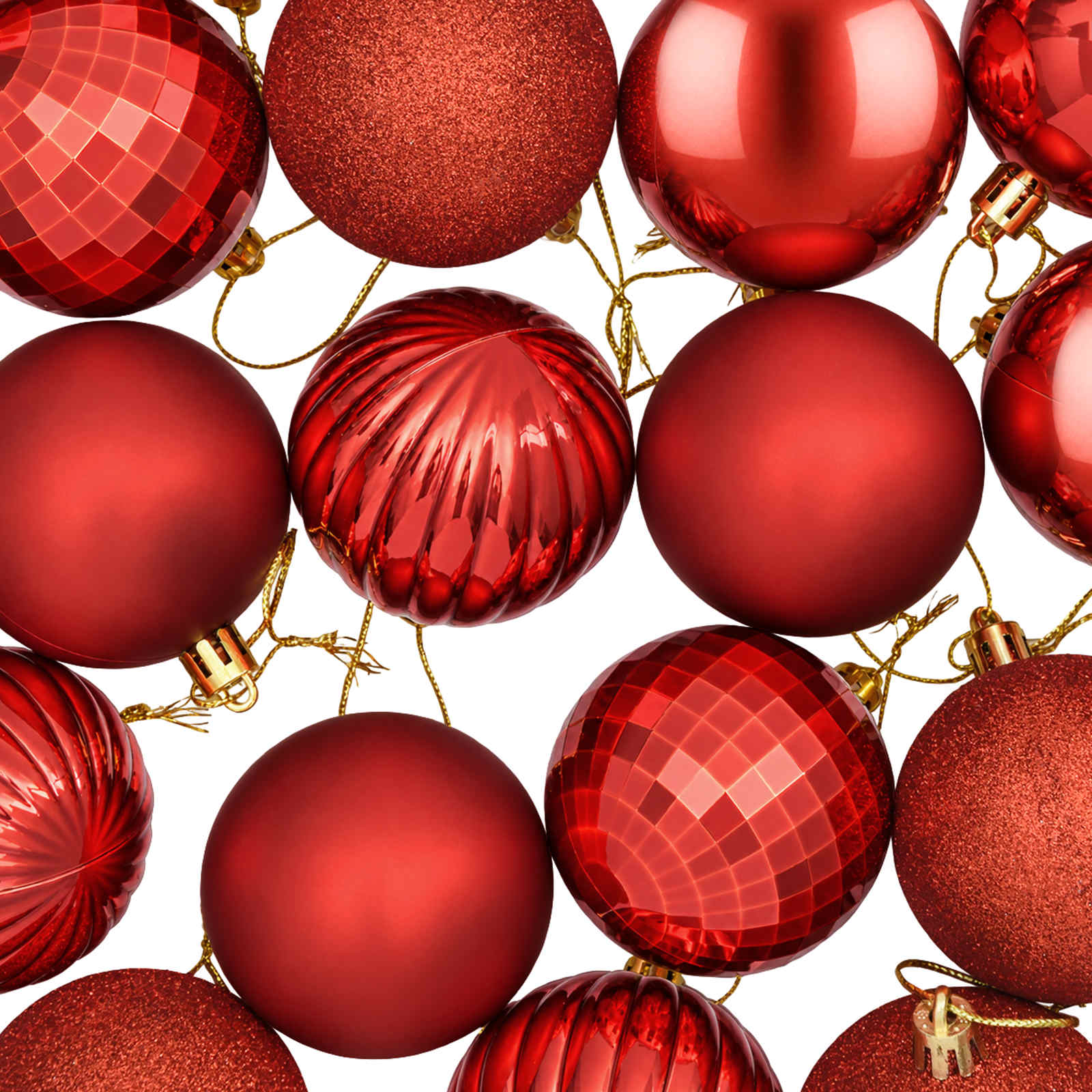 Set di Palline di Natale 75 pz Rosso 6 cm Polistirolo