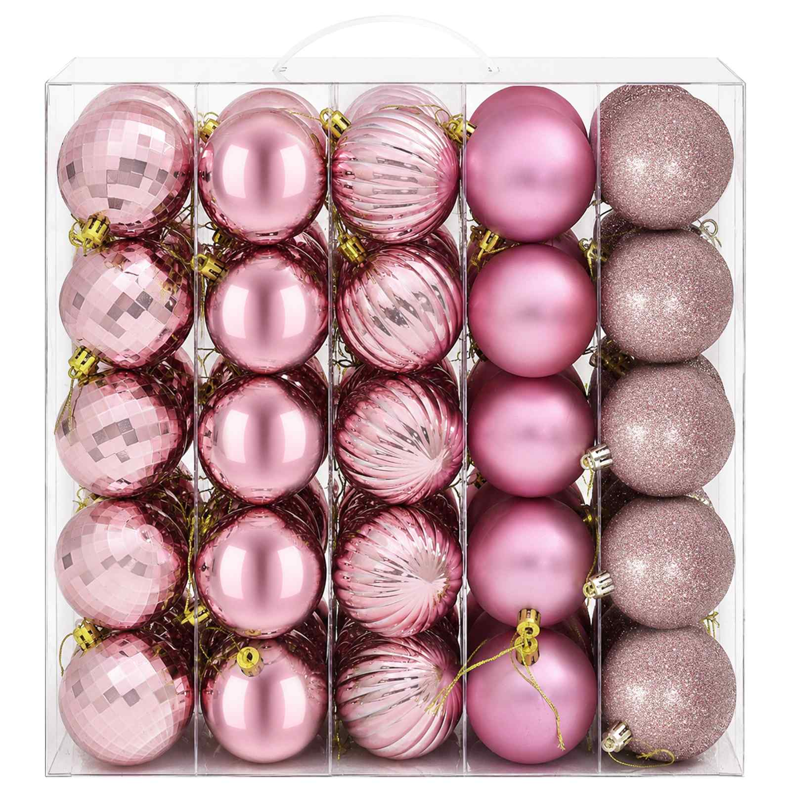 Set di Palline di Natale 75 pz Rosa 6 cm Polistirolo