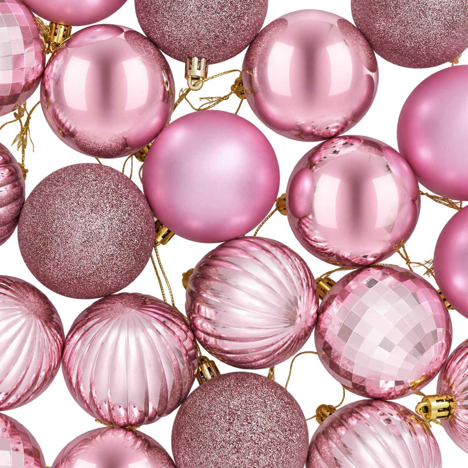 Set di Palline di Natale 75 pz Rosa 6 cm Polistirolo