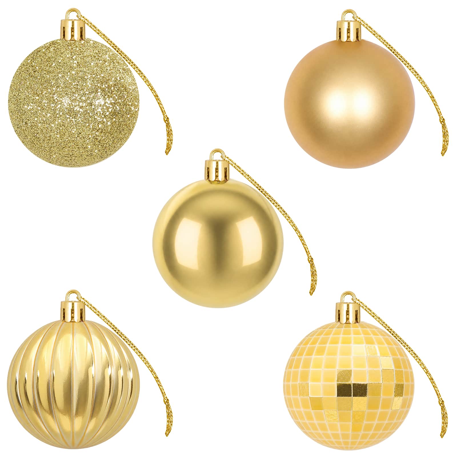 Set di Palline di Natale 75 pz Oro 6 cm Polistirolo