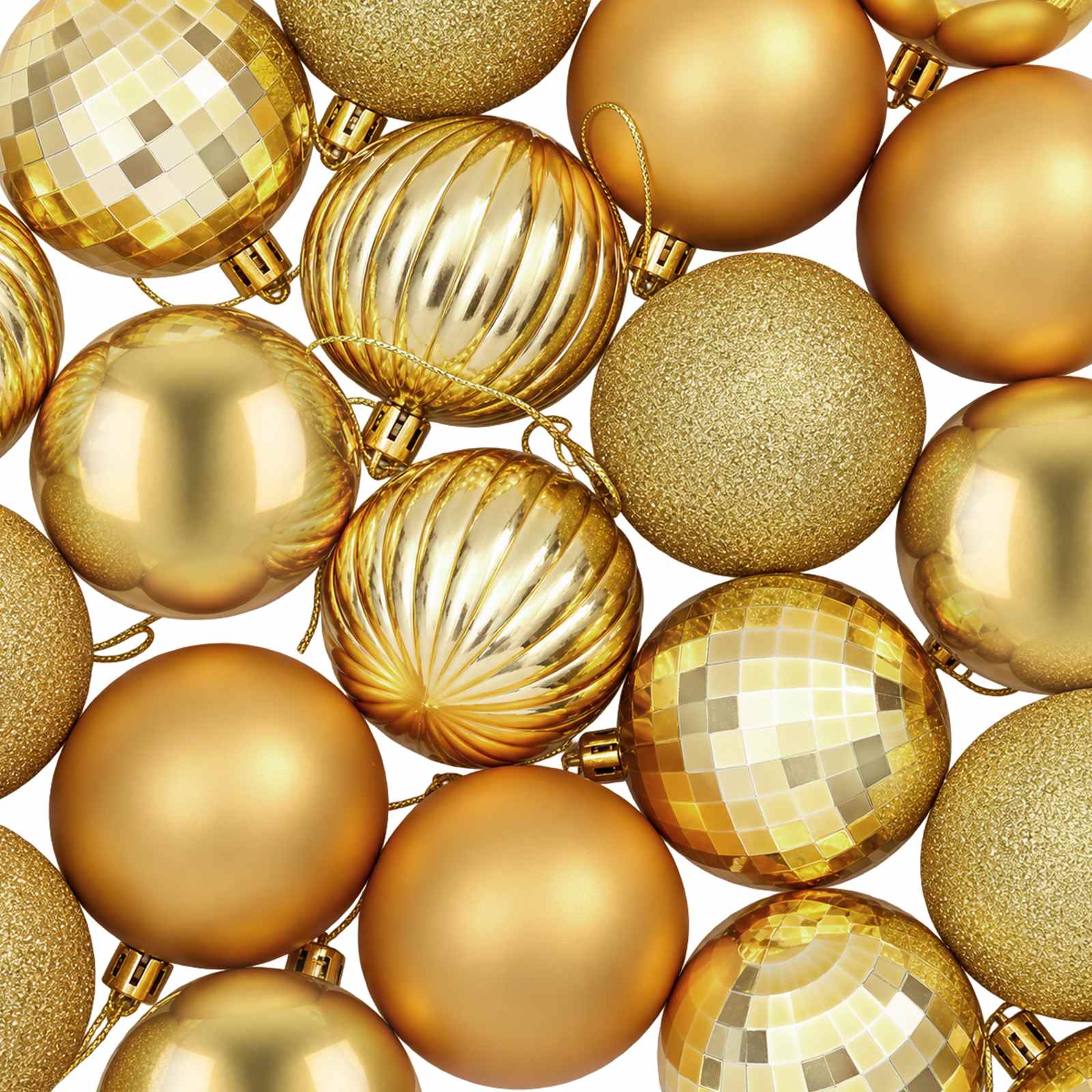 Set di Palline di Natale 75 pz Oro 6 cm Polistirolo