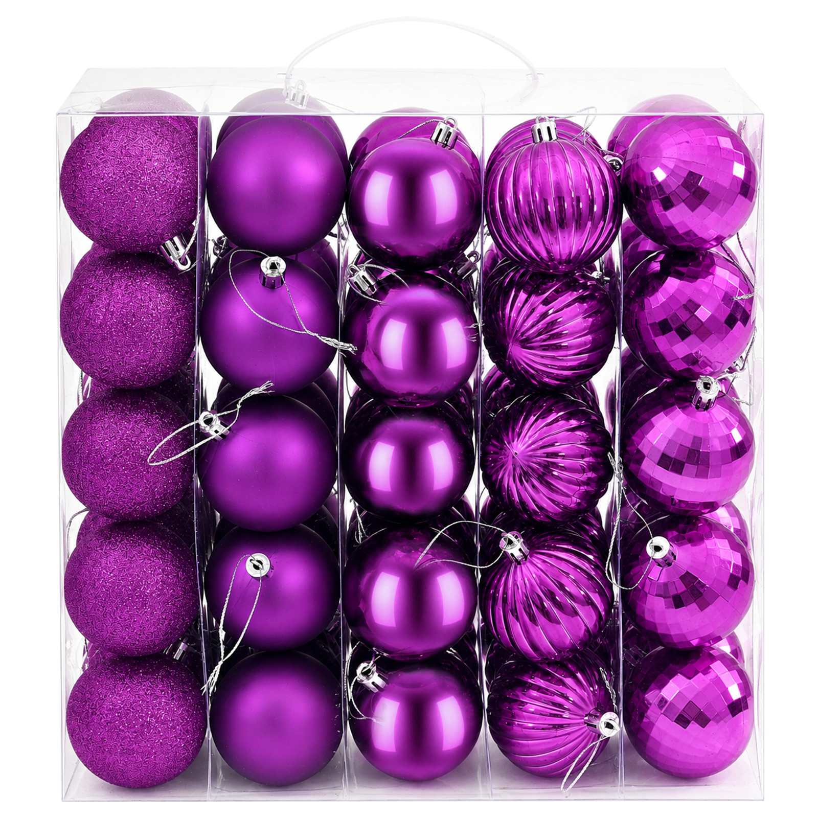 Set di Palline di Natale 75 pz Lillà 6 cm Polistirolo