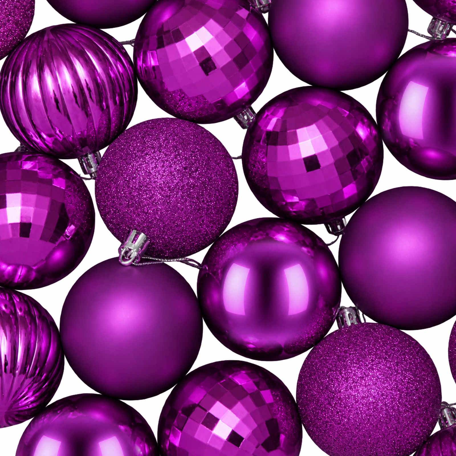Set di Palline di Natale 75 pz Lillà 6 cm Polistirolo