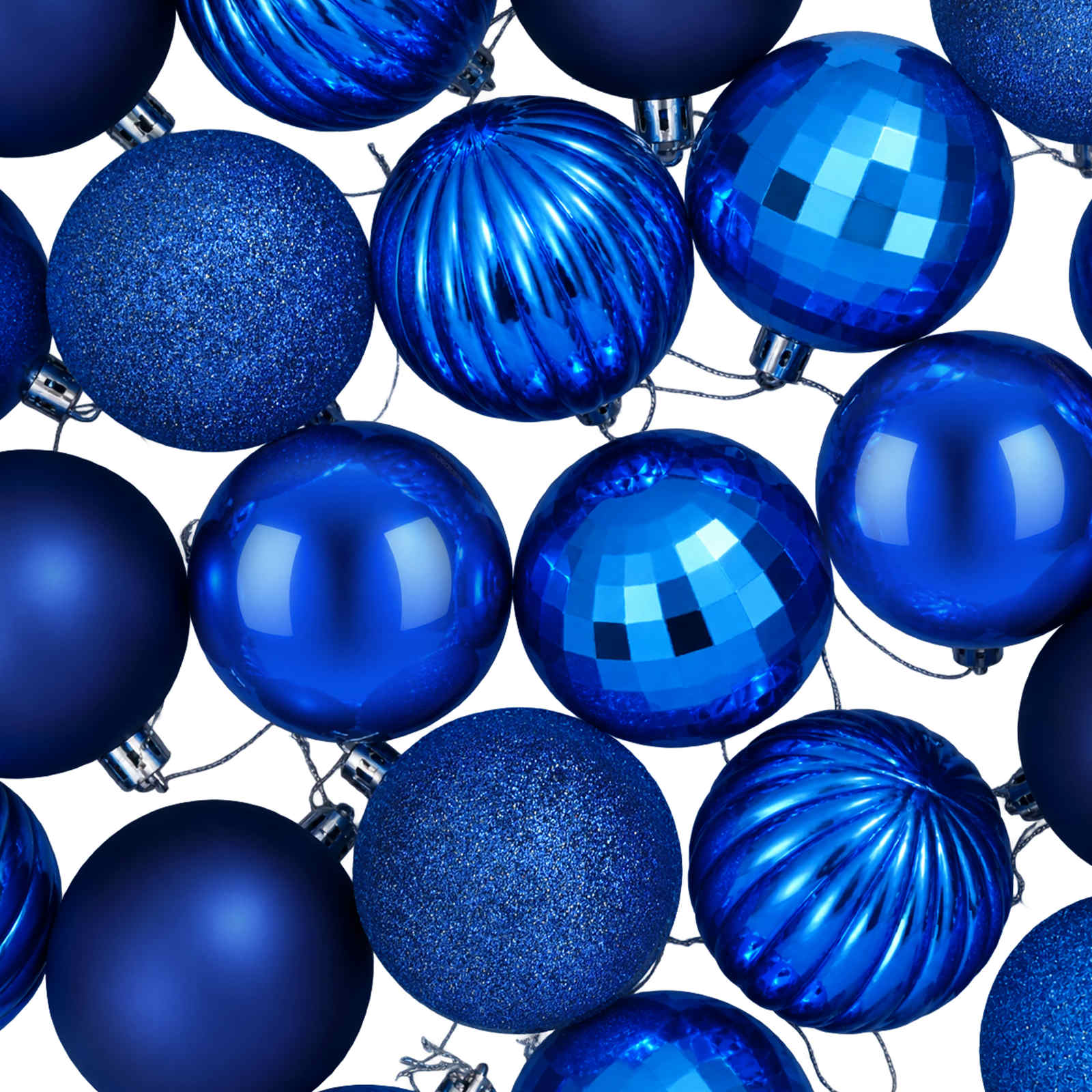 Set di Palline di Natale 75 pz Blu 6 cm Polistirolo