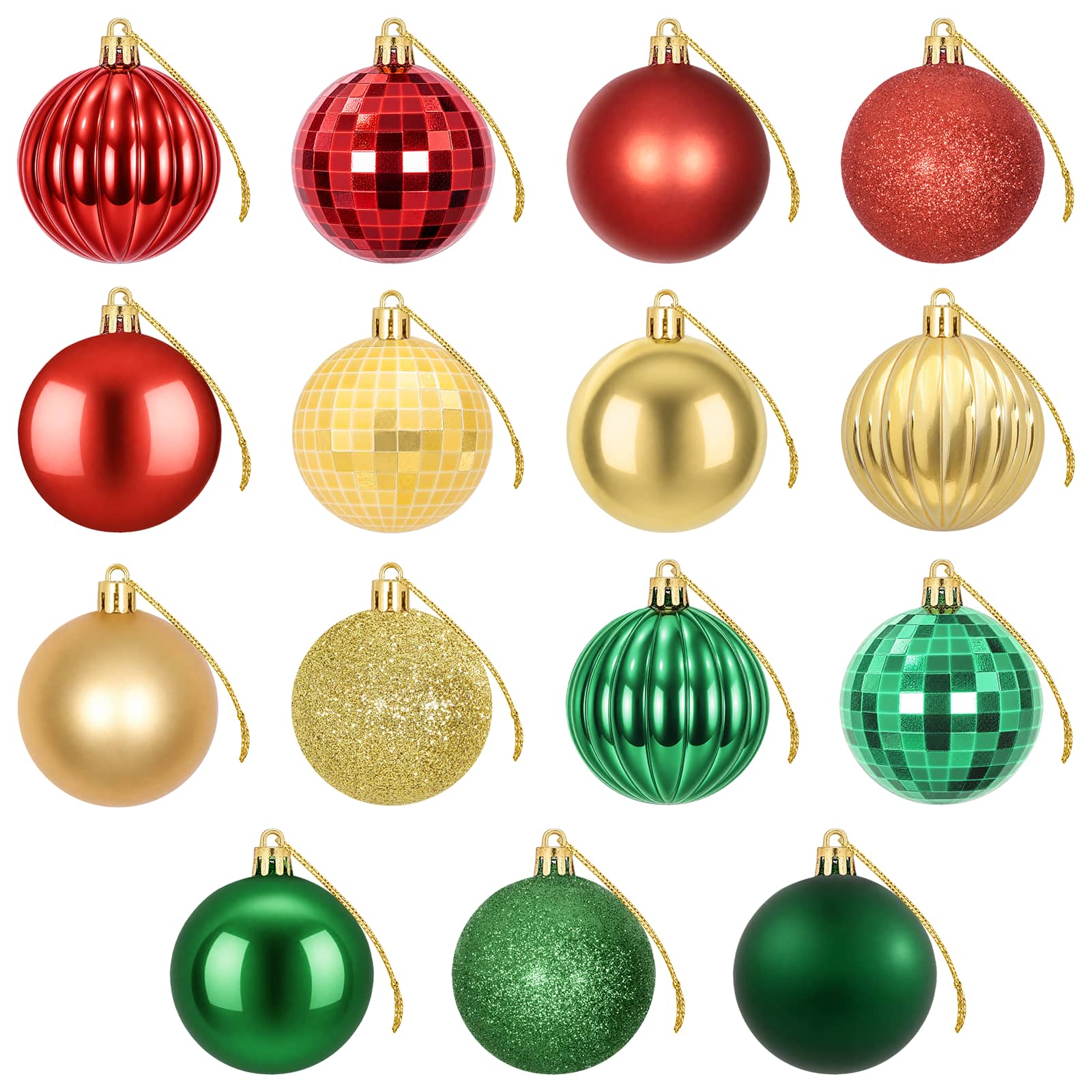 Set di Palline di Natale 75 pz Rosso, oro e verde 6 cm