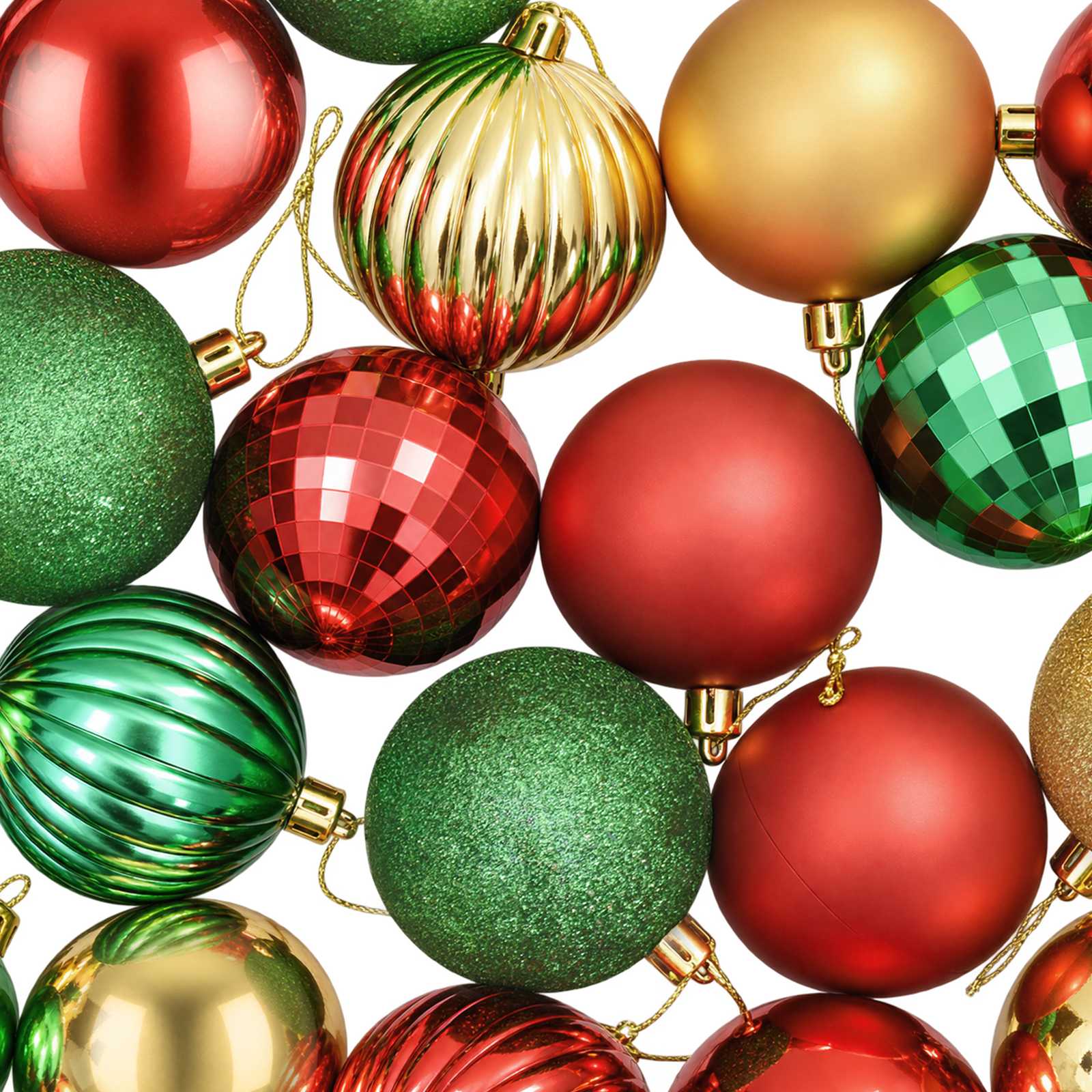 Set di Palline di Natale 75 pz Rosso, oro e verde 6 cm