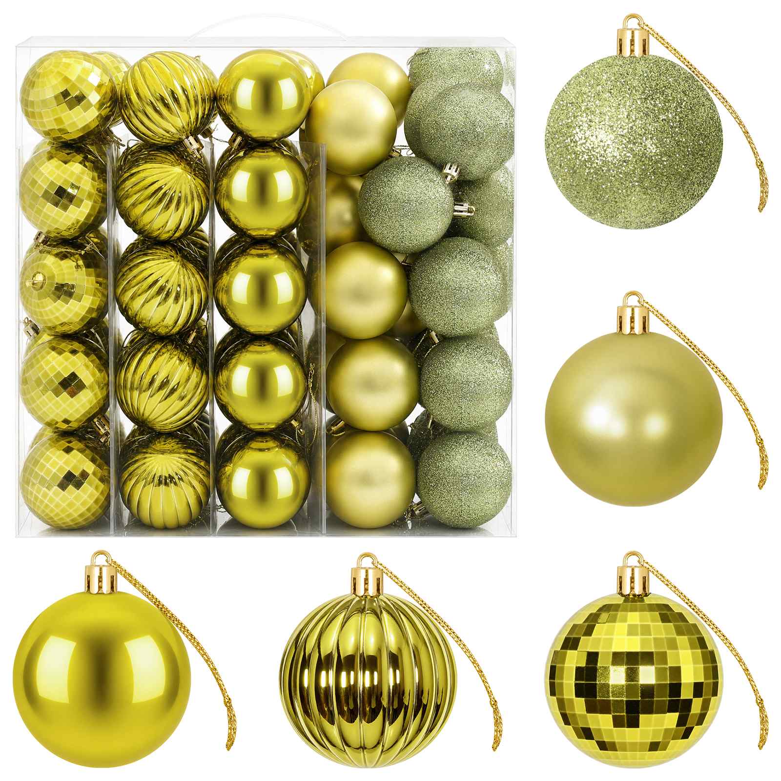 Set di Palline di Natale 75 pz Verde chiaro 6 cm Polistirolo
