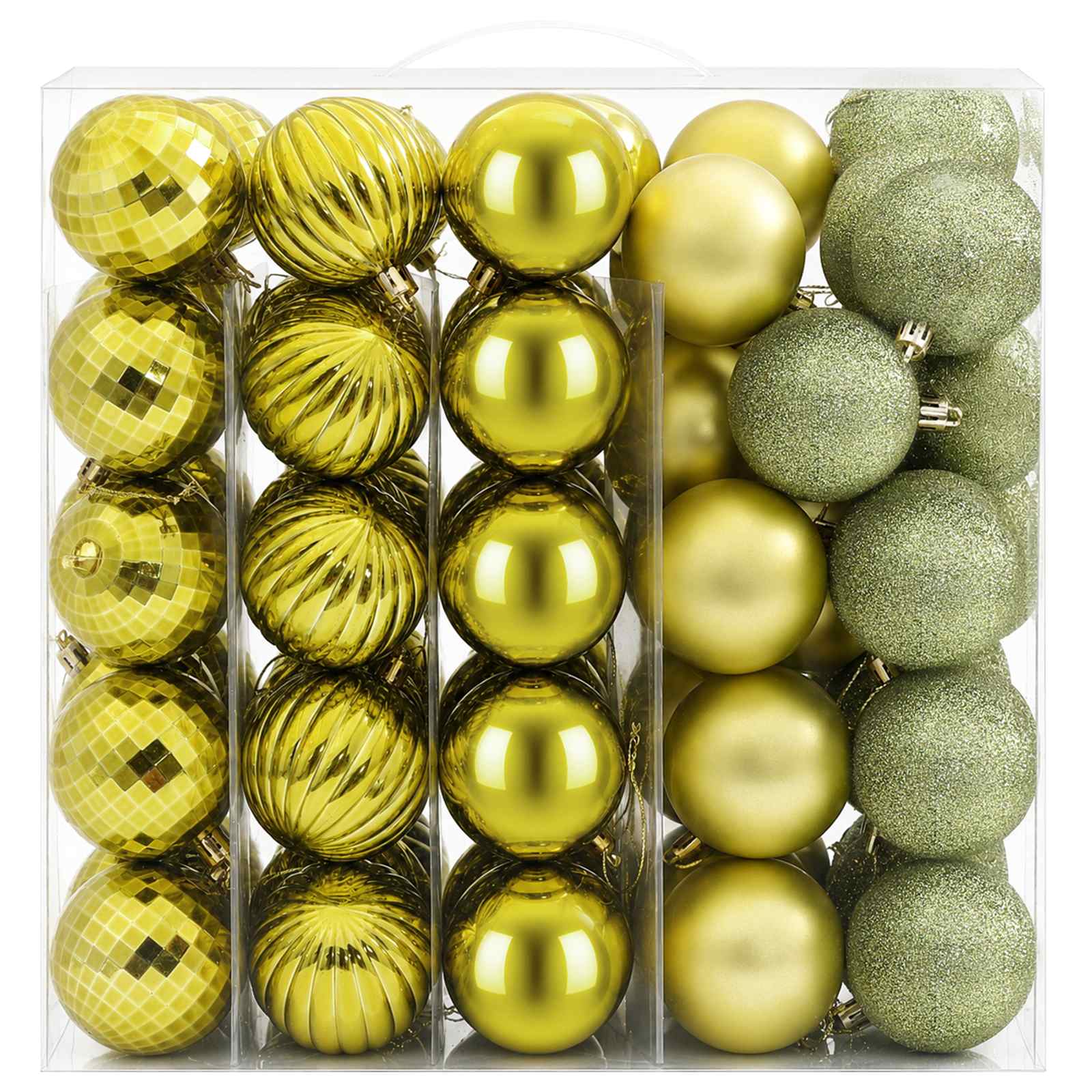 Set di Palline di Natale 75 pz Verde chiaro 6 cm Polistirolo