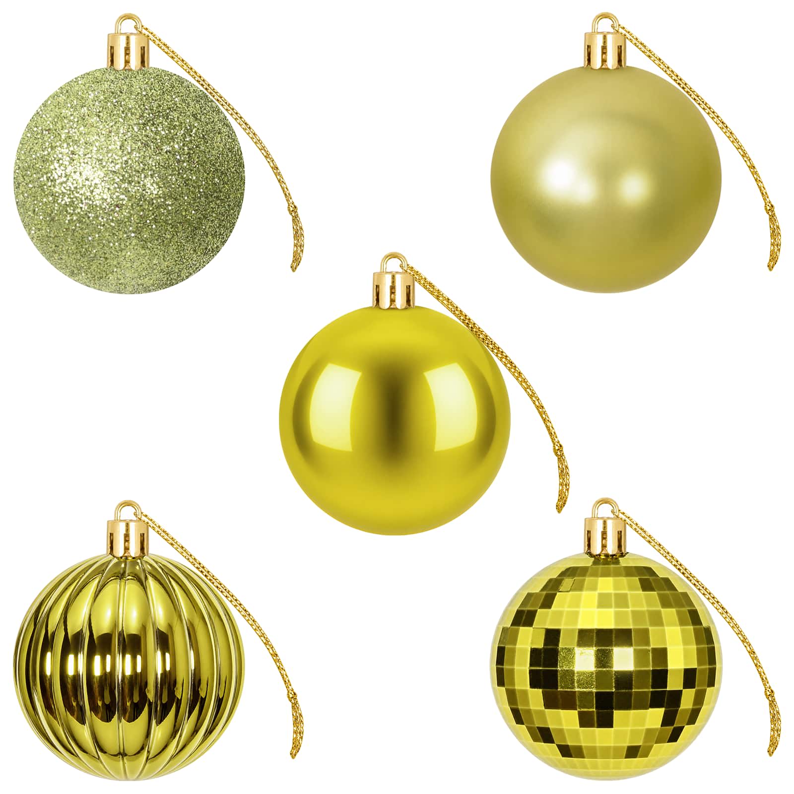 Set di Palline di Natale 75 pz Verde chiaro 6 cm Polistirolo