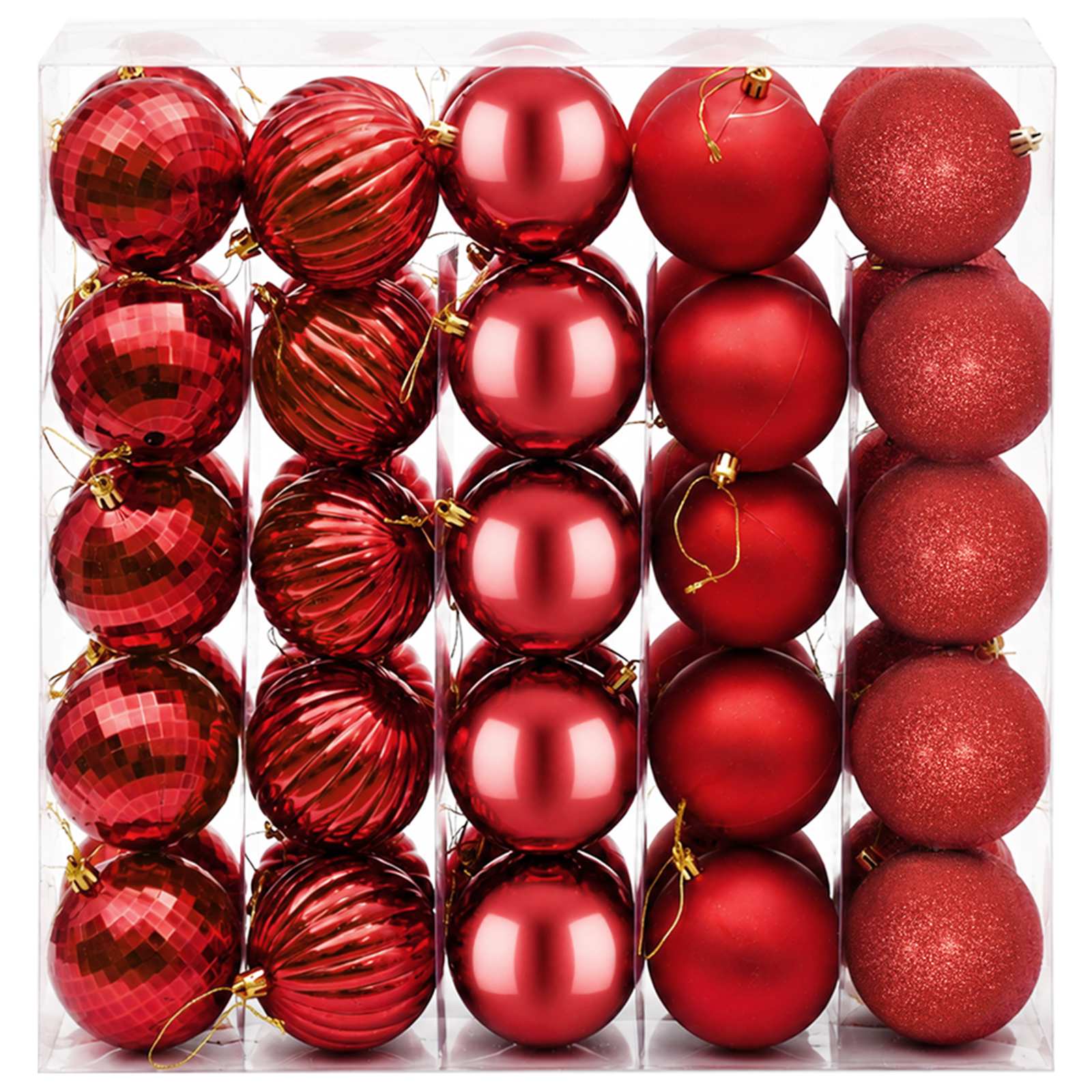 Set di Palline di Natale 50 pz Rosso 8 cm Polistirolo