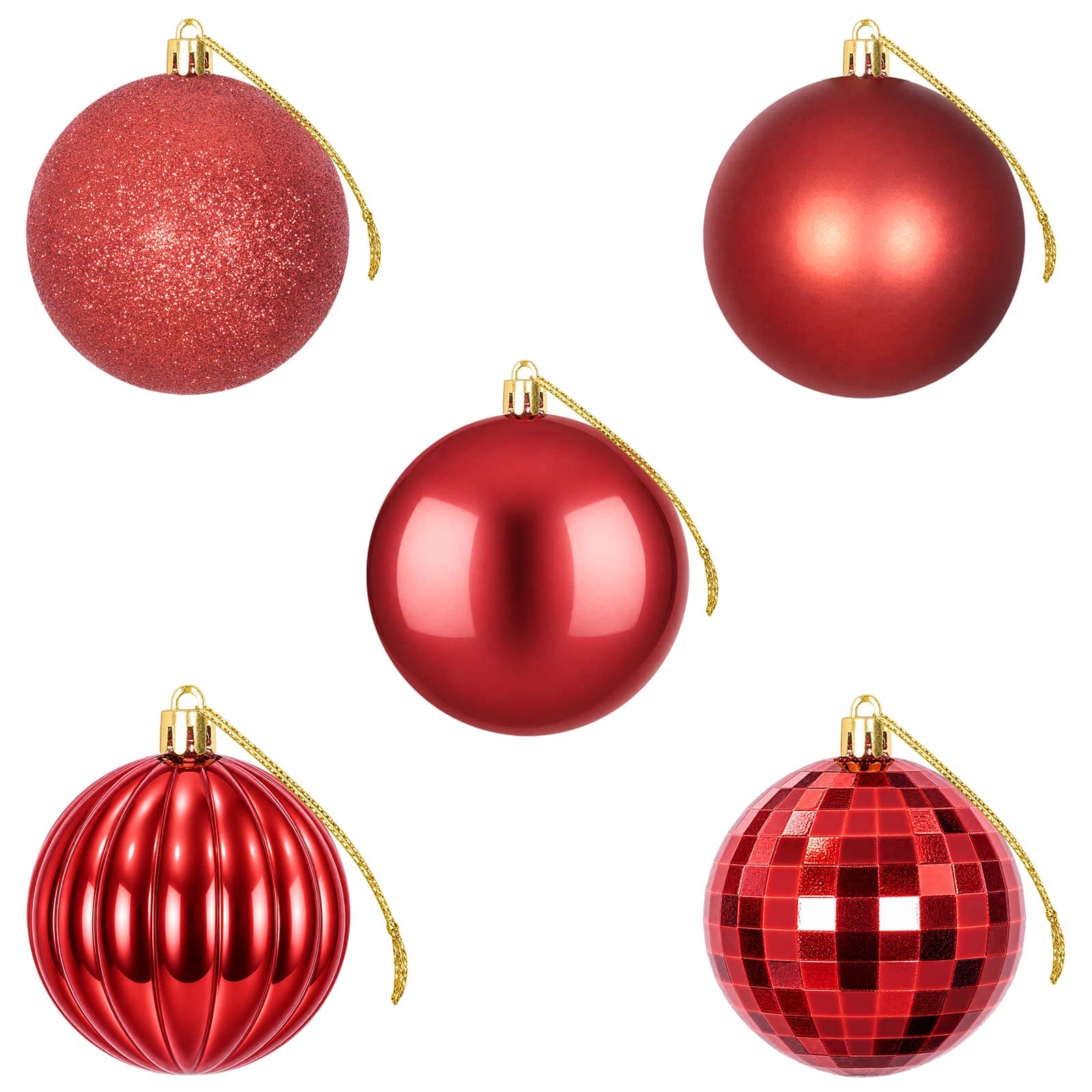 Set di Palline di Natale 50 pz Rosso 8 cm Polistirolo