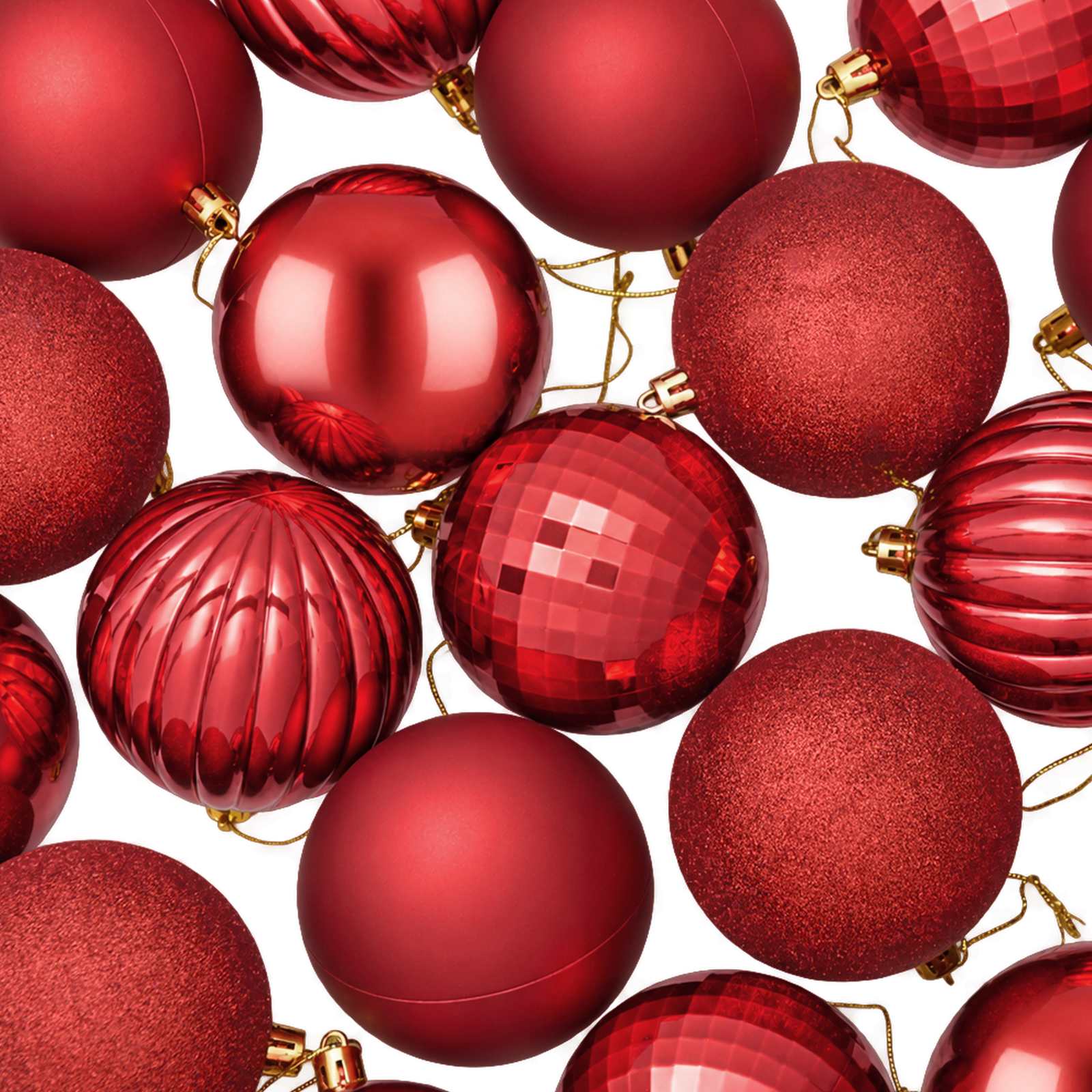 Set di Palline di Natale 50 pz Rosso 8 cm Polistirolo