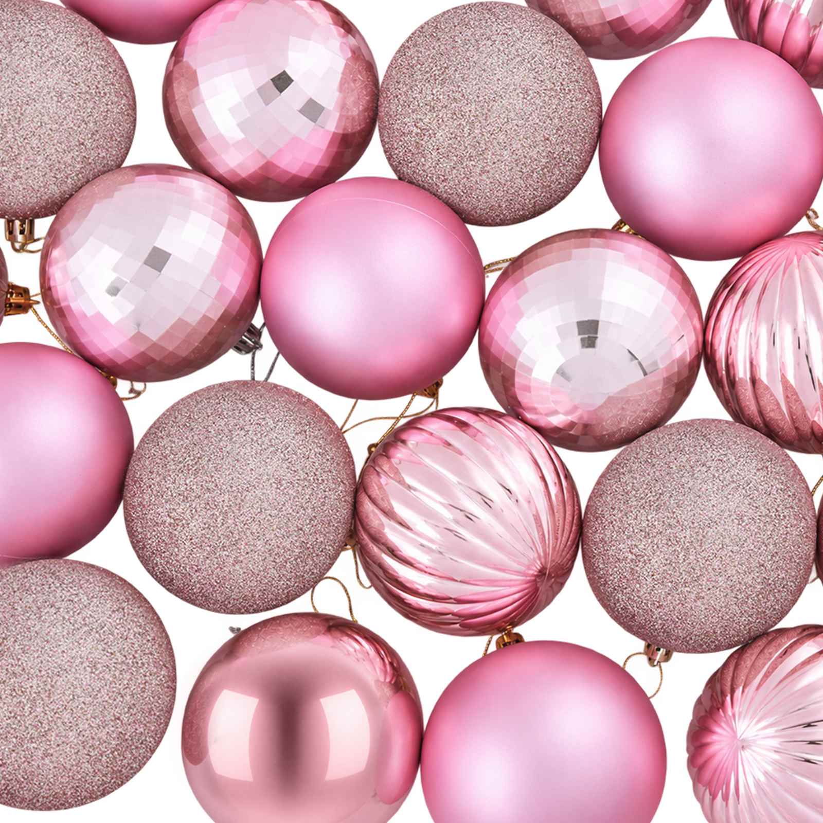 Set di Palline di Natale 50 pz Rosa 8 cm Polistirolo