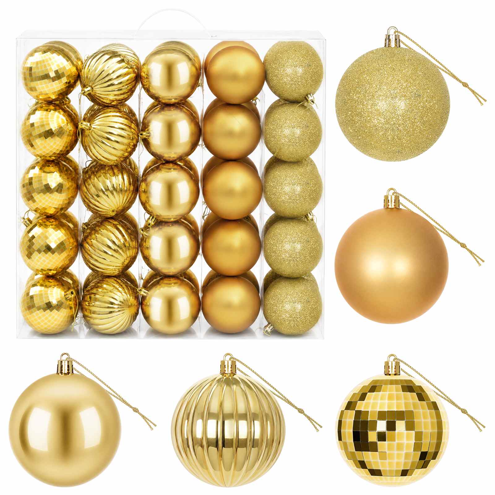 Set di Palline di Natale 50 pz Oro 8 cm Polistirolo