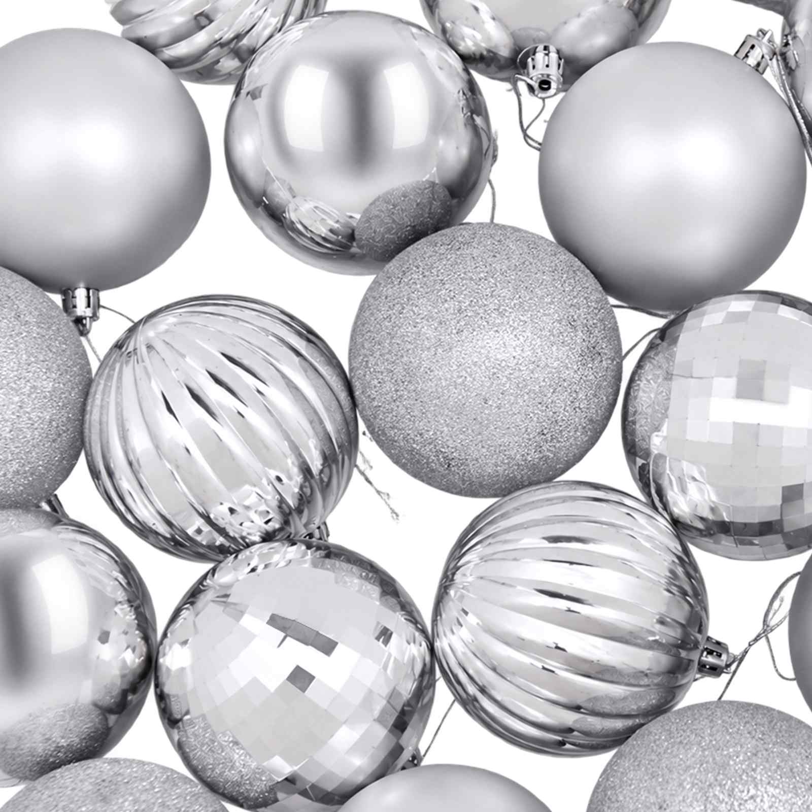 Set di Palline di Natale 50 pz Argento 8 cm Polistirolo