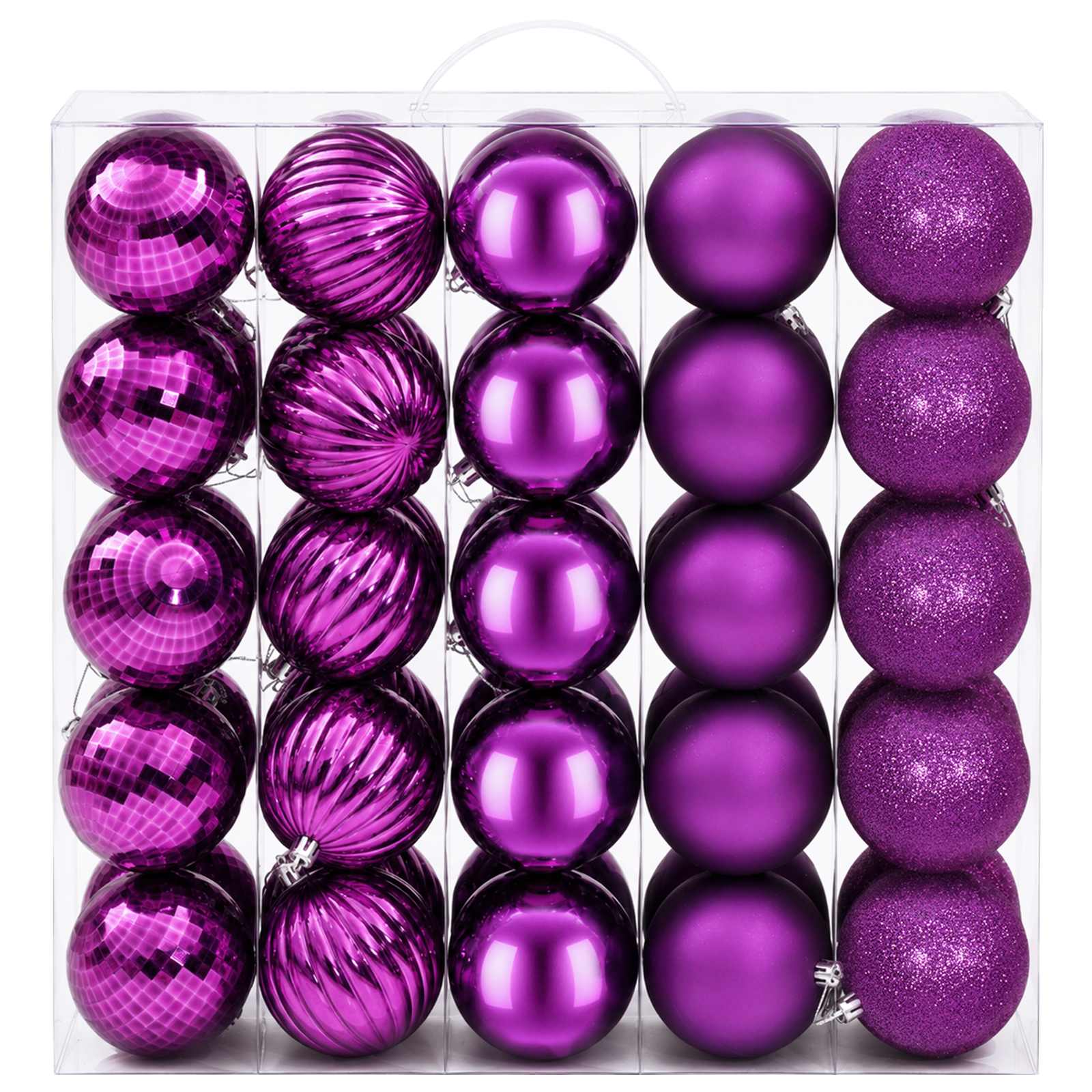 Set di Palline di Natale 50 pz Lillà 8 cm Polistirolo